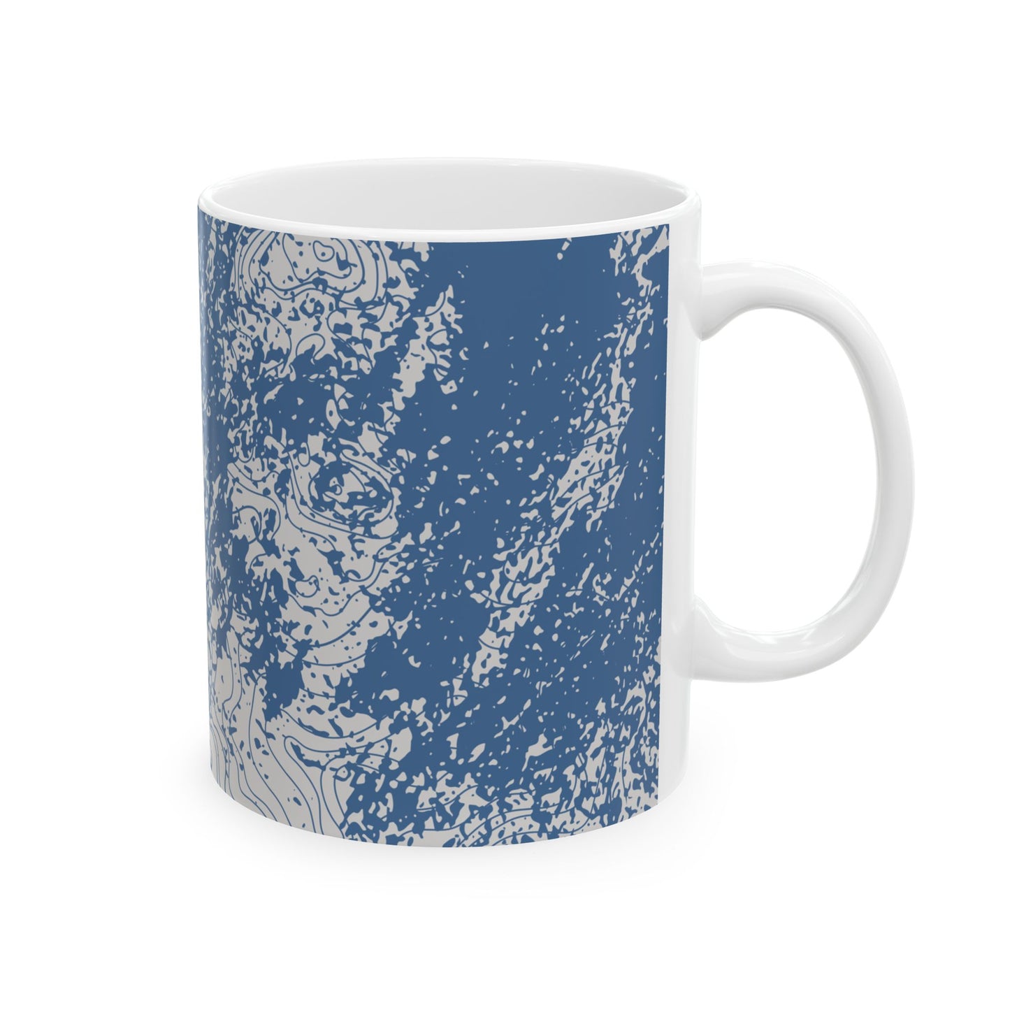Ceramic Mug, (11oz, 15oz) - Blue Topo
