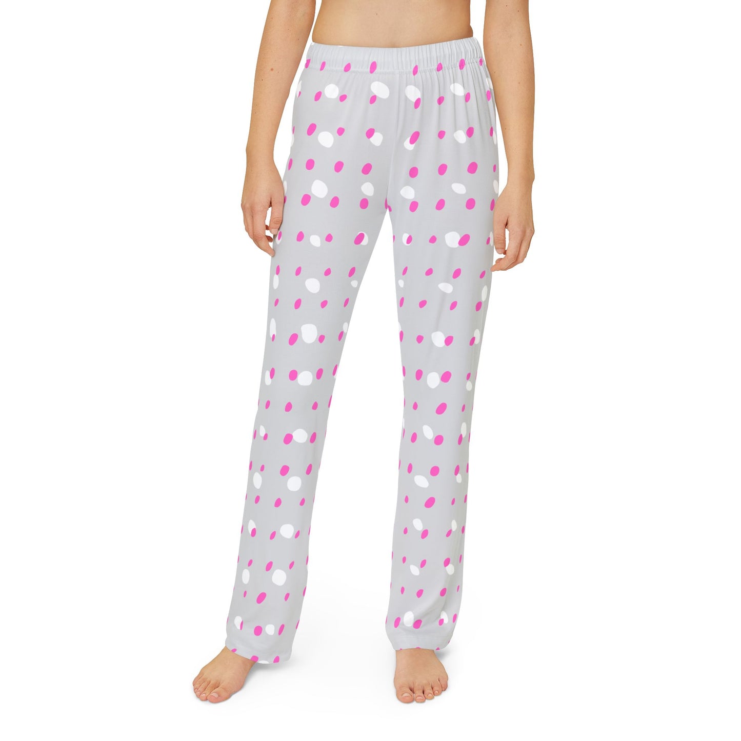 Kids Pajama Pants (AOP) - Pink Polka Dots