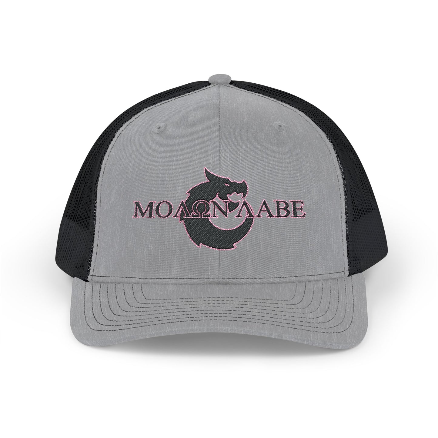 Snapback Trucker Cap - Molon Labe Pink Stitch