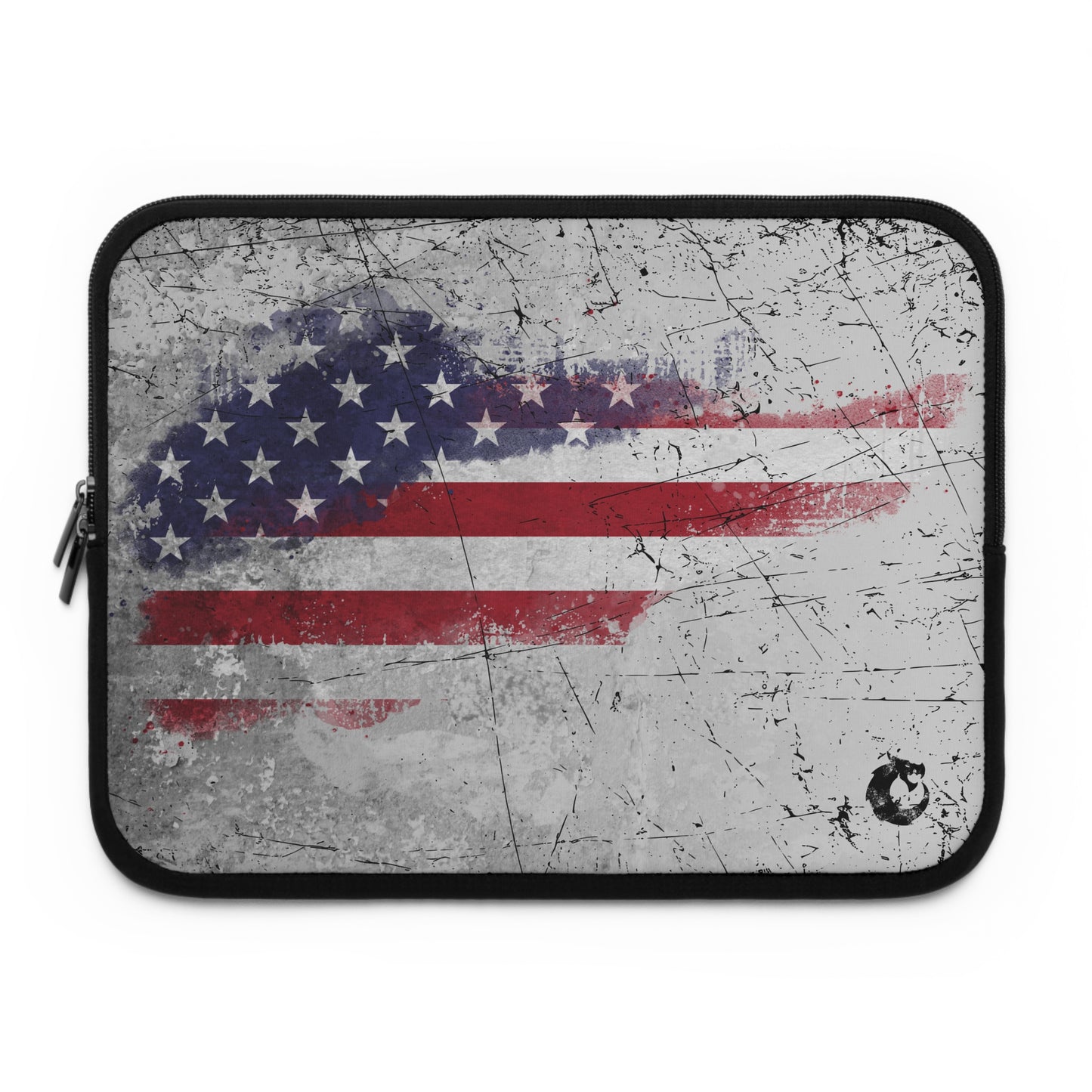 Vintage American Flag Laptop Sleeve, Patriotic Tech Case, College Student Gift, Stylish Electronics Bag