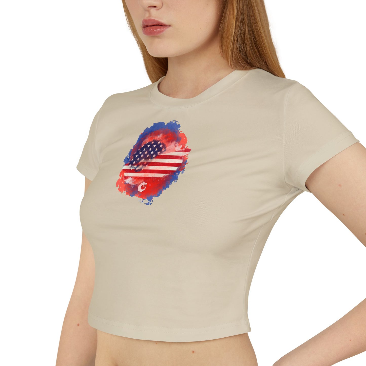 Women's Baby Tee - Watercolor Flag