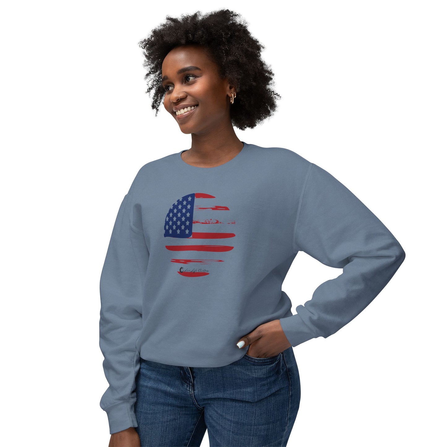 Unisex Lightweight Crewneck Sweatshirt - Circle Flag