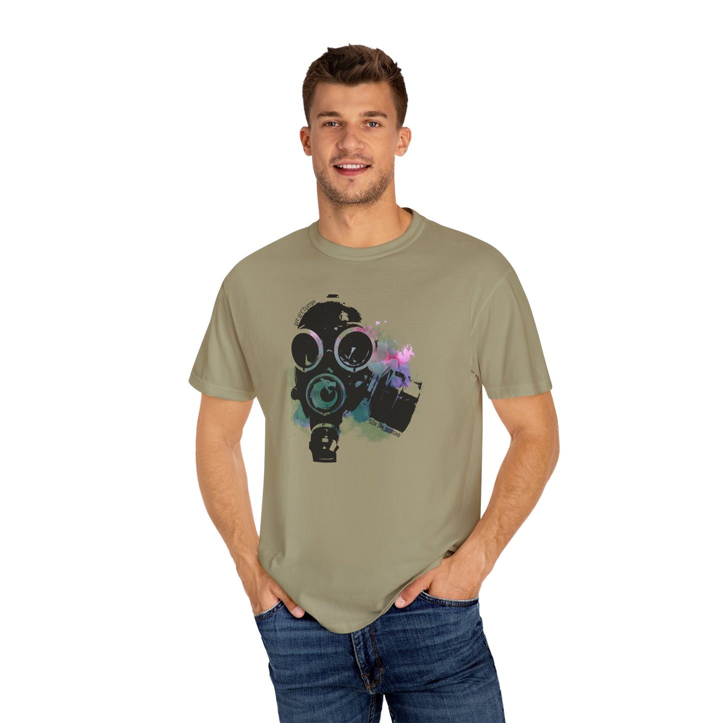 Garment-Dyed T-shirt - Gas Mask 1
