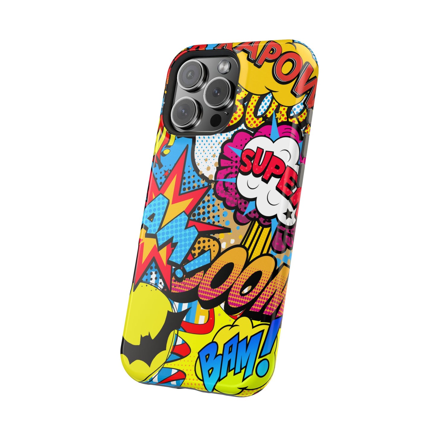 Comic Book Pop Art Phone Case - Magnetic Tough Cases for Superhero Lovers, Fun and Colorful Cell Cover