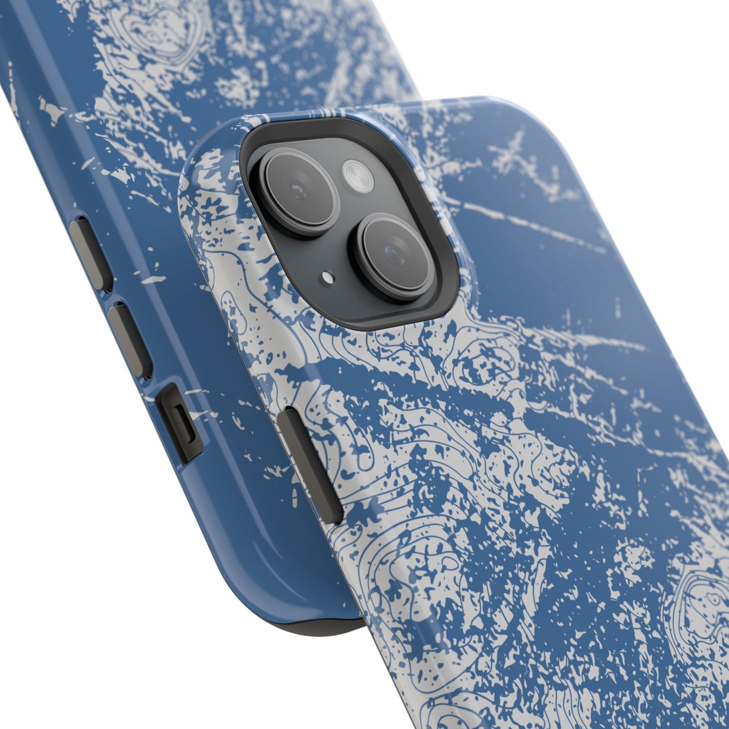 Magnetic Tough Phone Cases - Blue topo camo