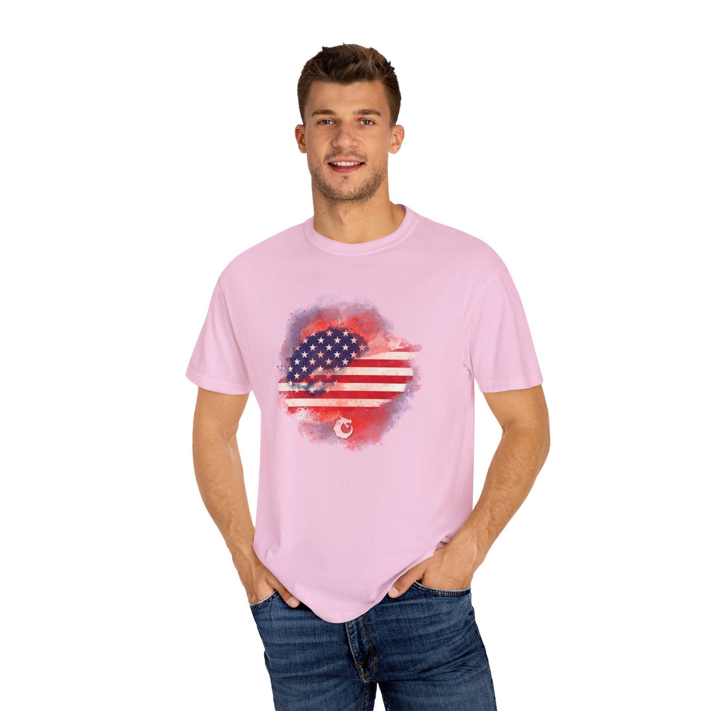 Garment-Dyed T-shirt - Watercolor Flag