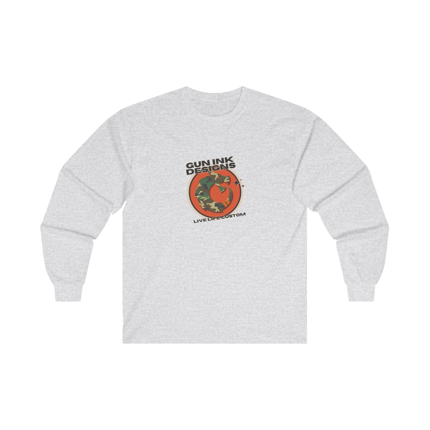 Ultra Cotton Long Sleeve Tee - Orange Circle