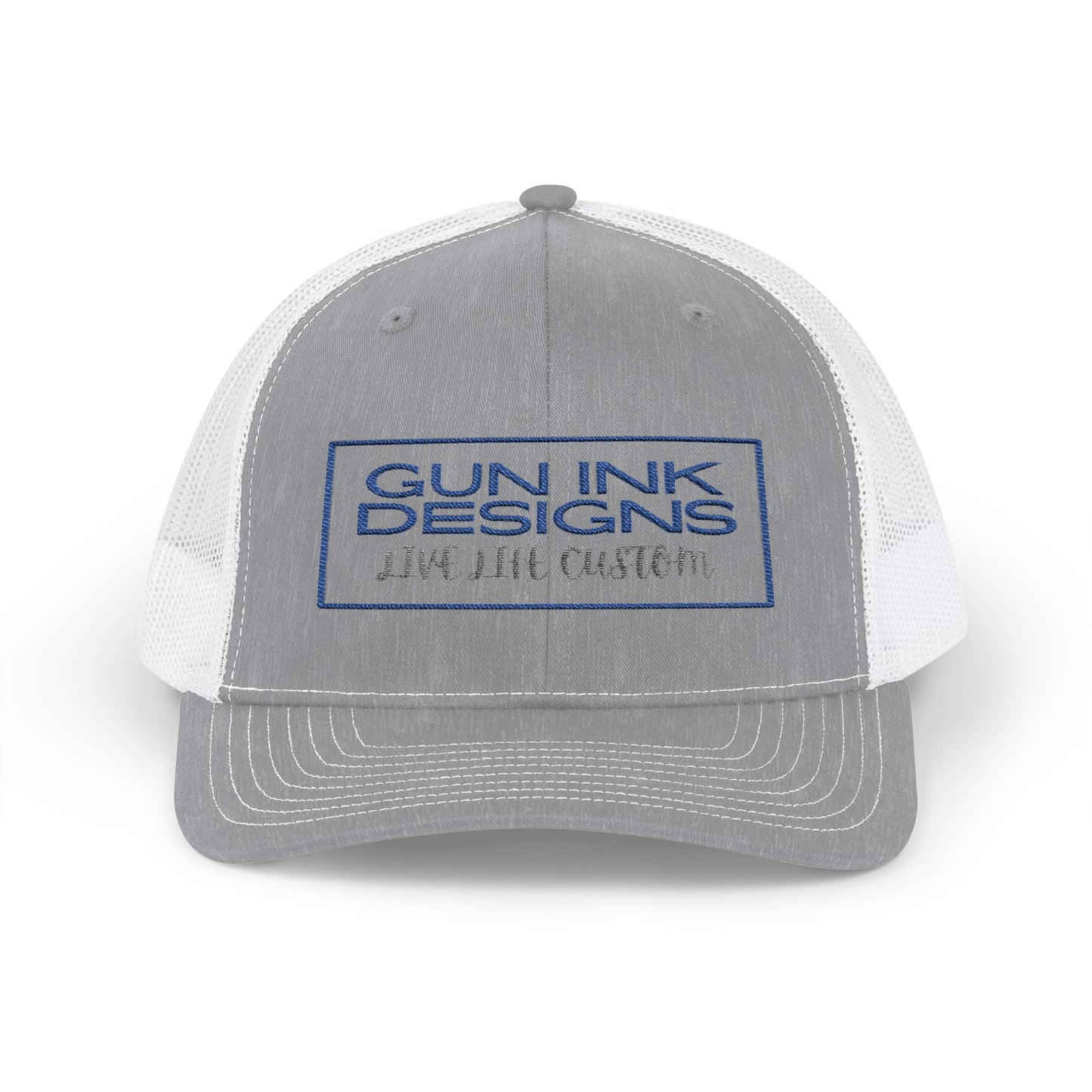Snapback Trucker Cap - Blue and Gray Rectangle