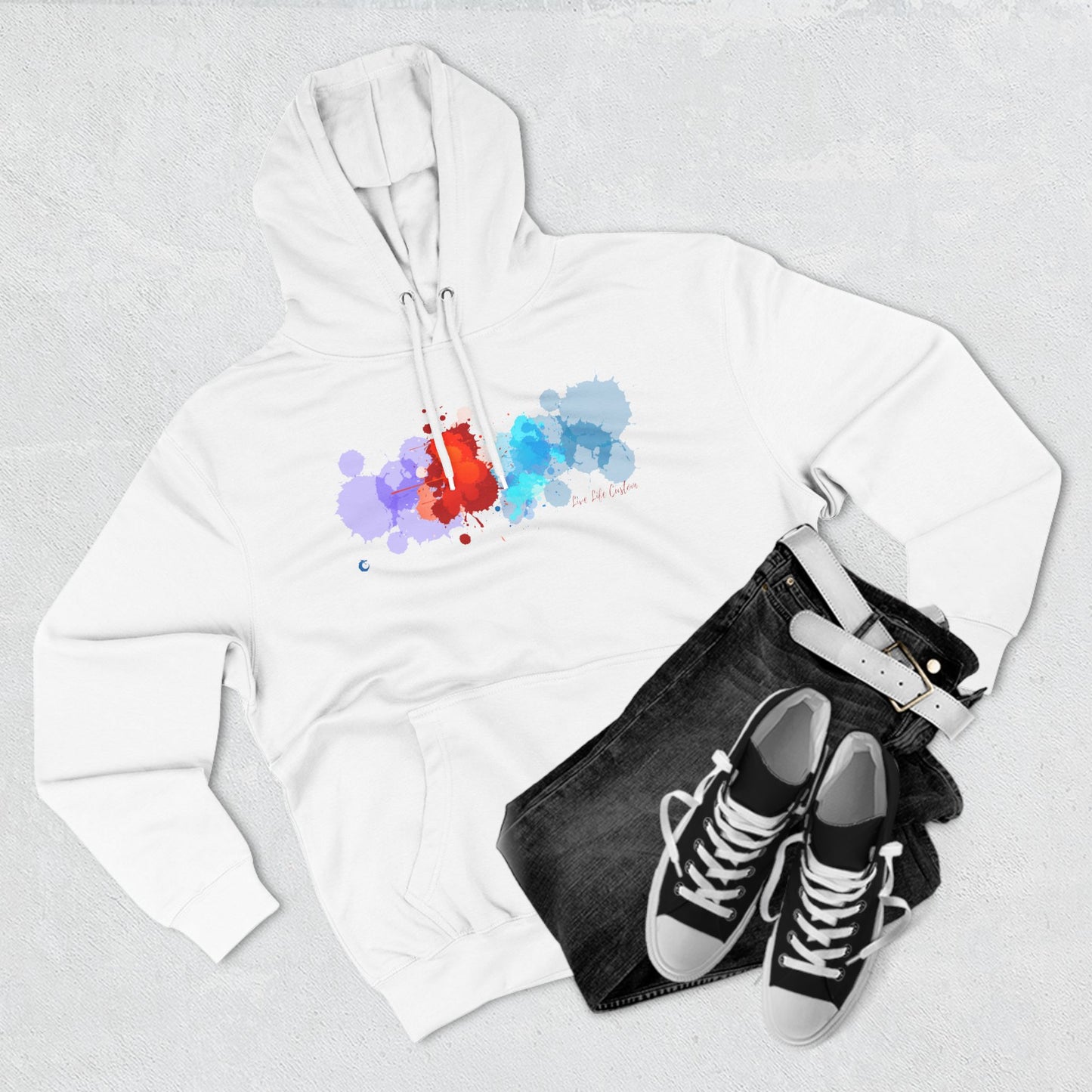 Three-Panel Fleece Hoodie - A Splash of Color