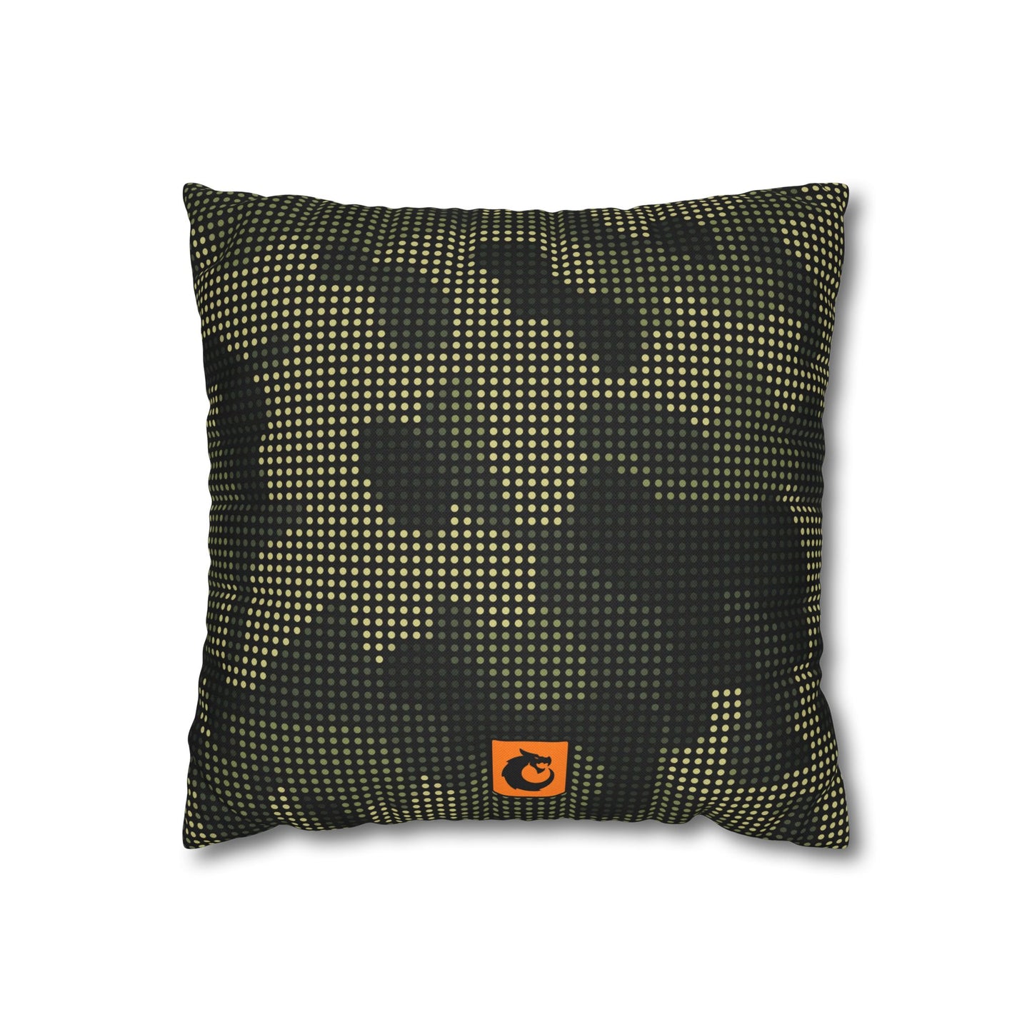 Spun Polyester Square Pillowcase - Green Tech Camo