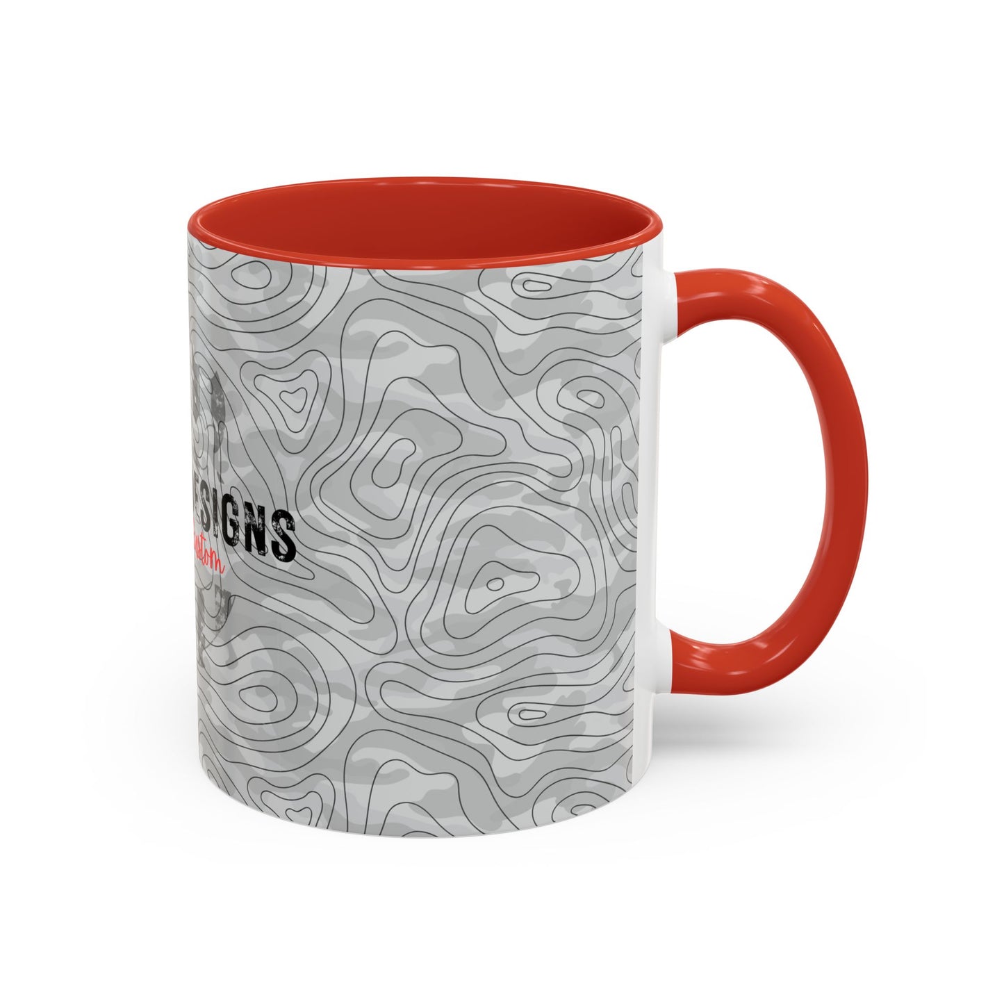 Accent Coffee Mug (11, 15oz) - Gray Topo Logo