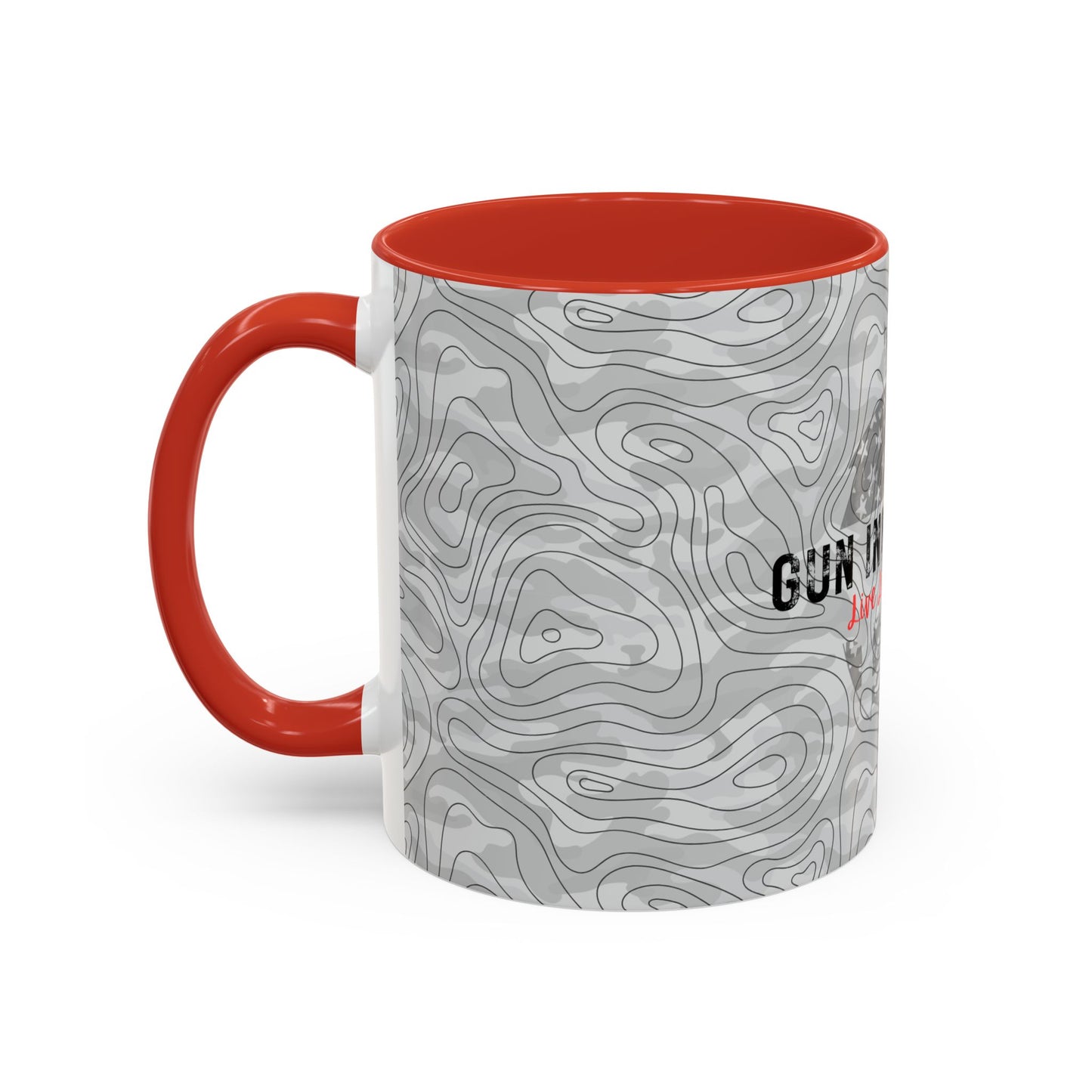 Accent Coffee Mug (11, 15oz) - Gray Topo Logo