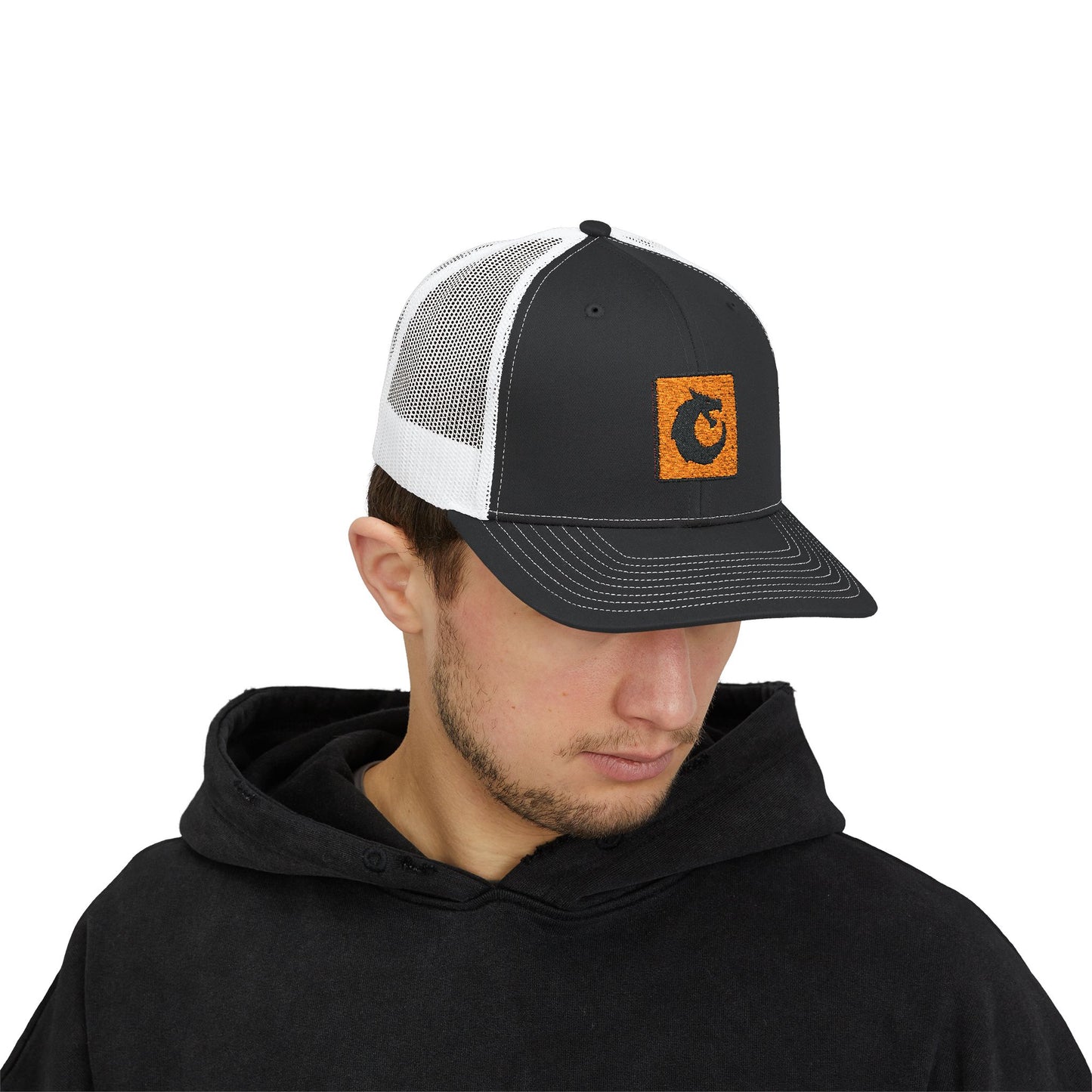 Snapback Trucker Cap - Orange Patch