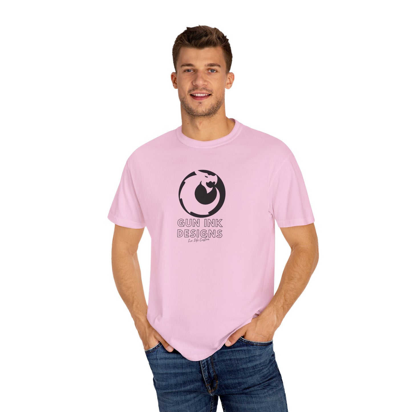 Garment-Dyed T-shirt - Black Circle Dragon