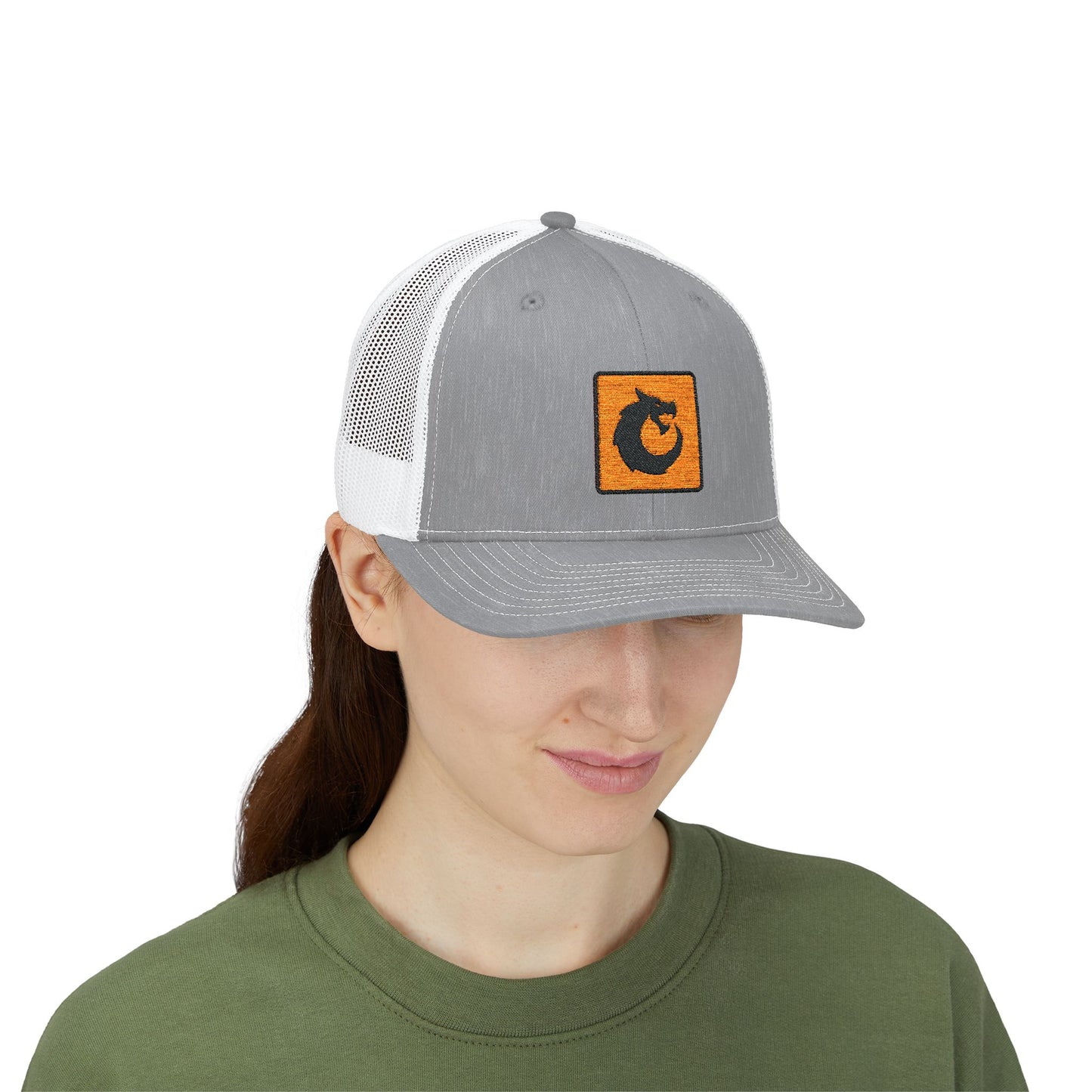 Snapback Trucker Cap - Orange Patch