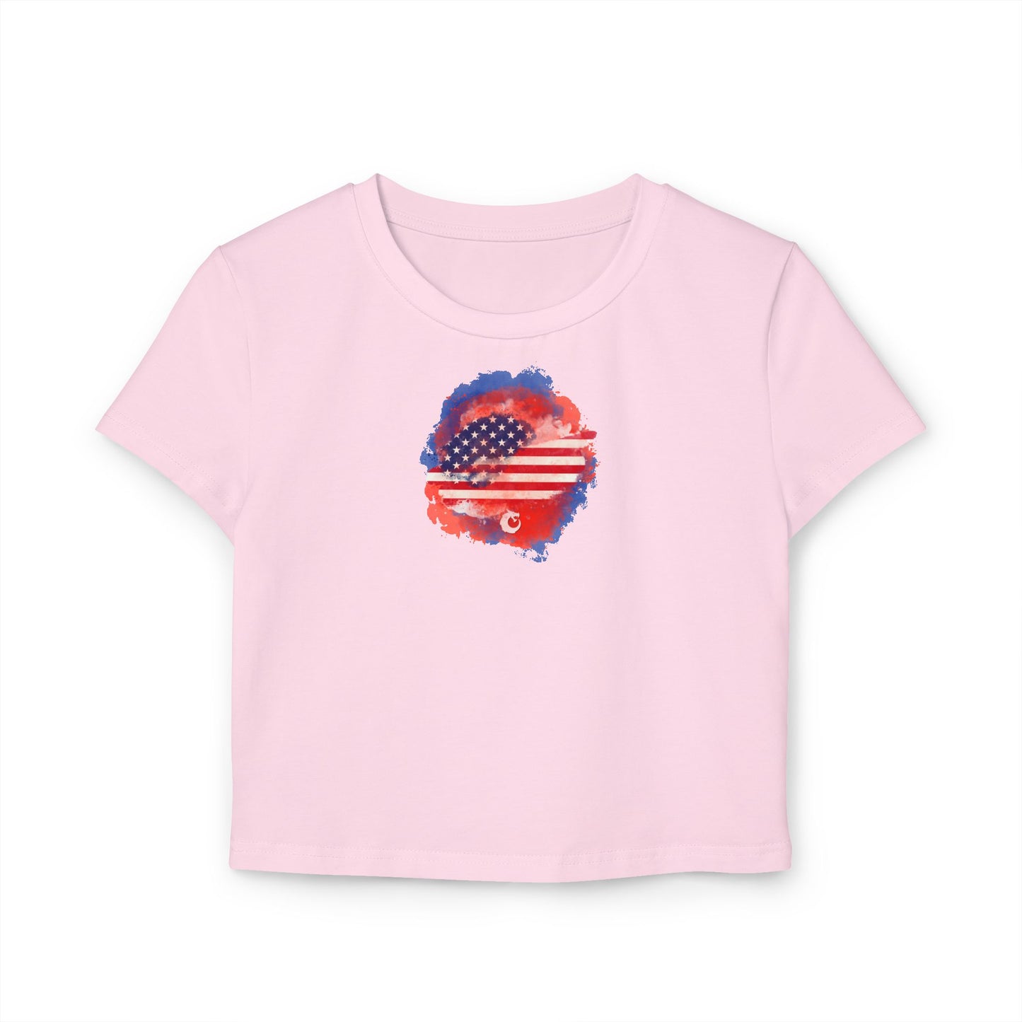 Women's Baby Tee - Watercolor Flag