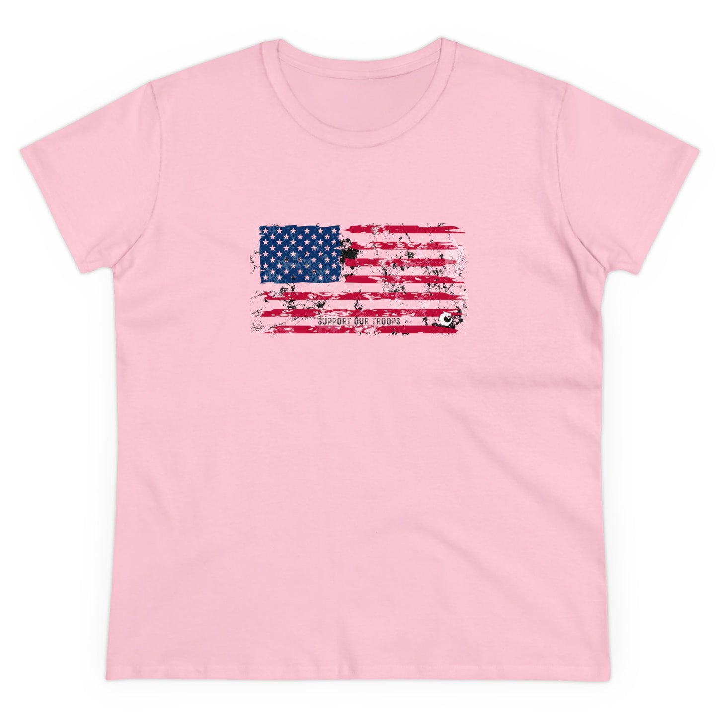 Women's Midweight Cotton Tee - Distressed Flag