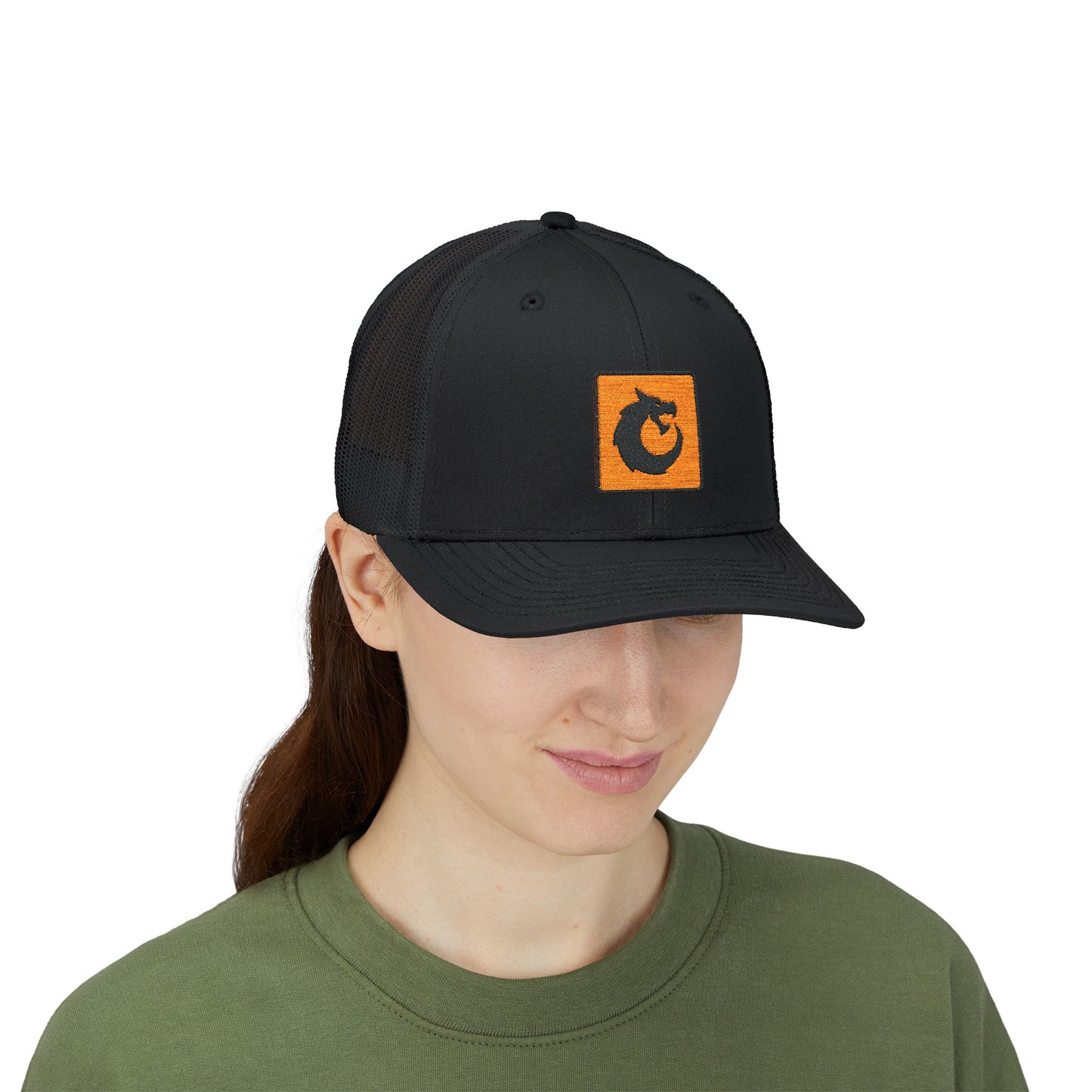 Snapback Trucker Cap - Orange Patch