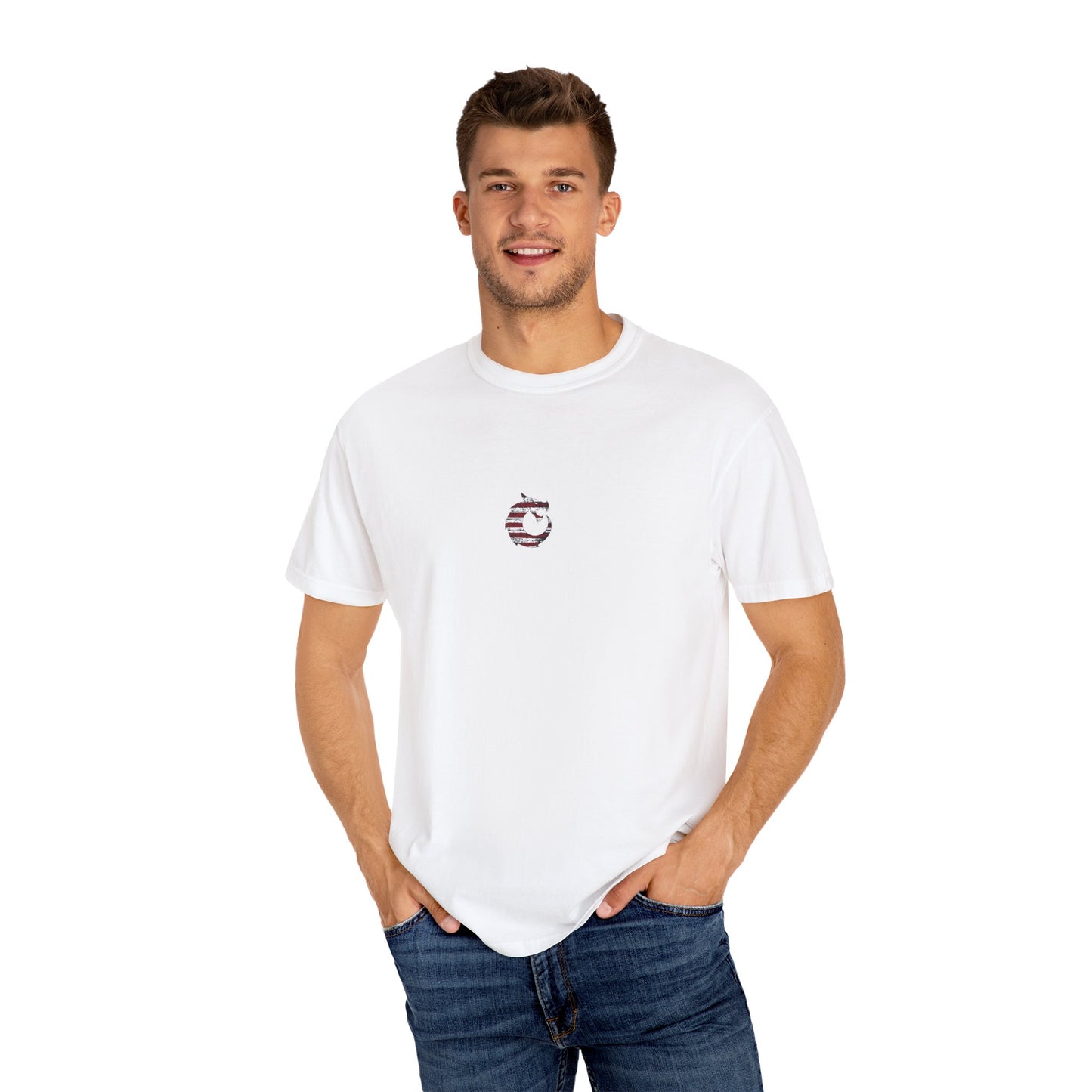 Garment-Dyed T-shirt - American Flag circle