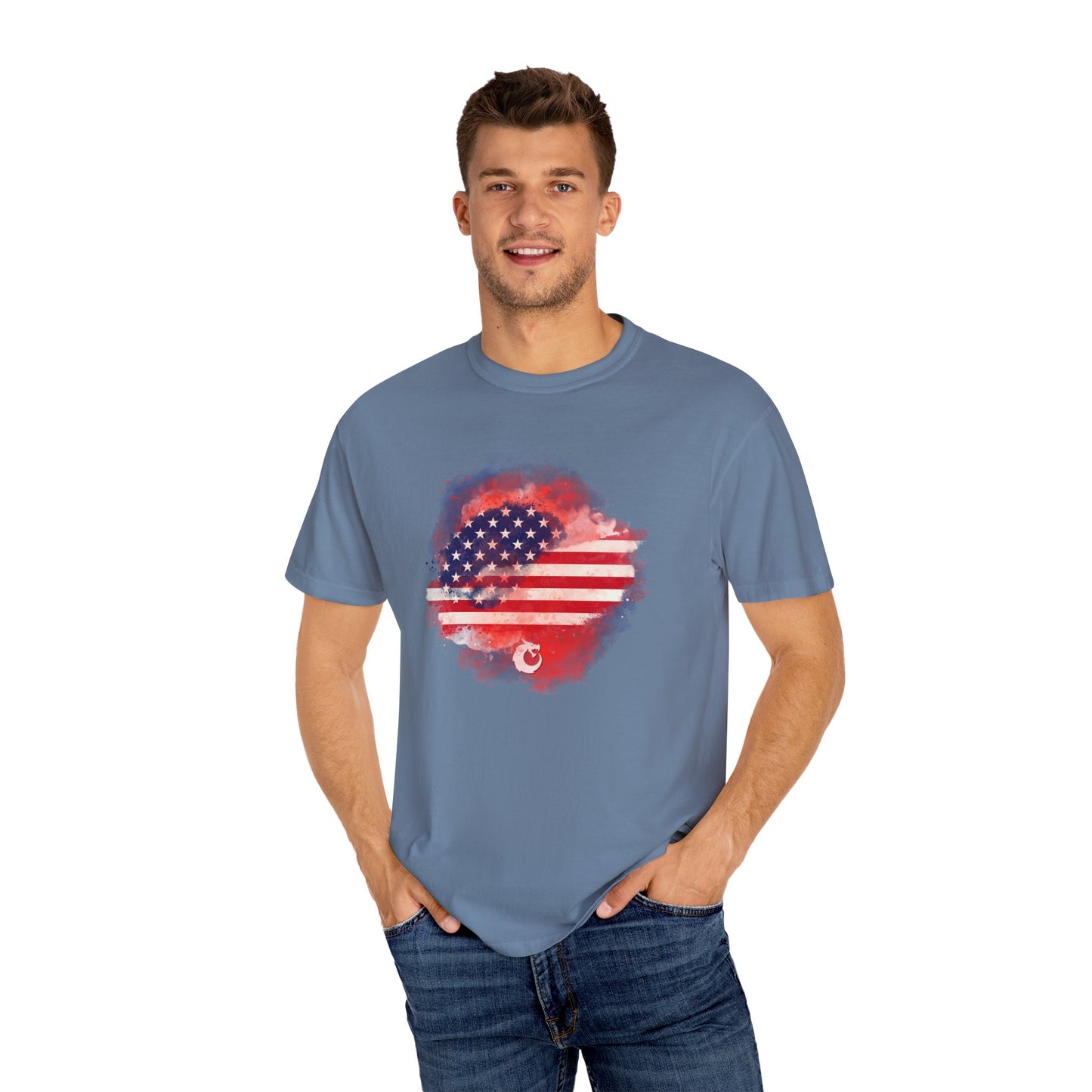Garment-Dyed T-shirt - Watercolor Flag