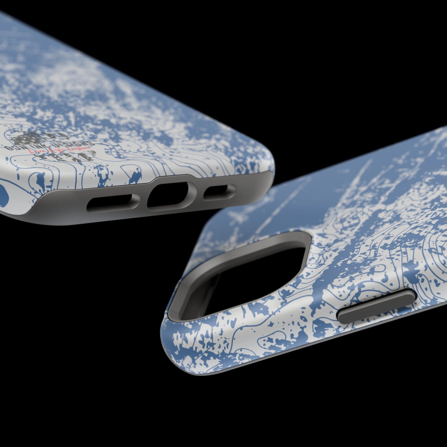 Magnetic Tough Phone Cases - Blue topo camo
