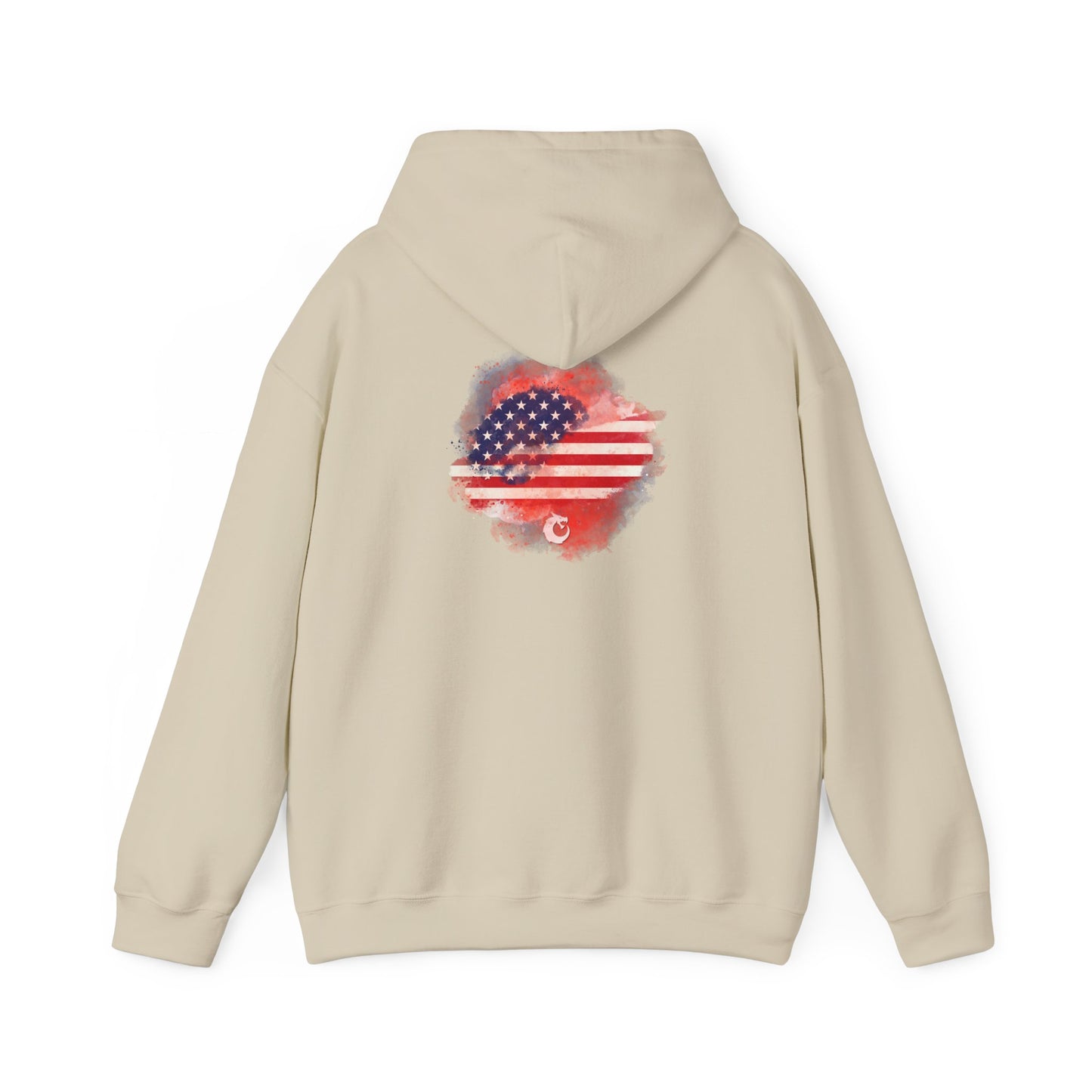 Heavy Blend™ Hooded Sweatshirt - Red Watercolor Flag