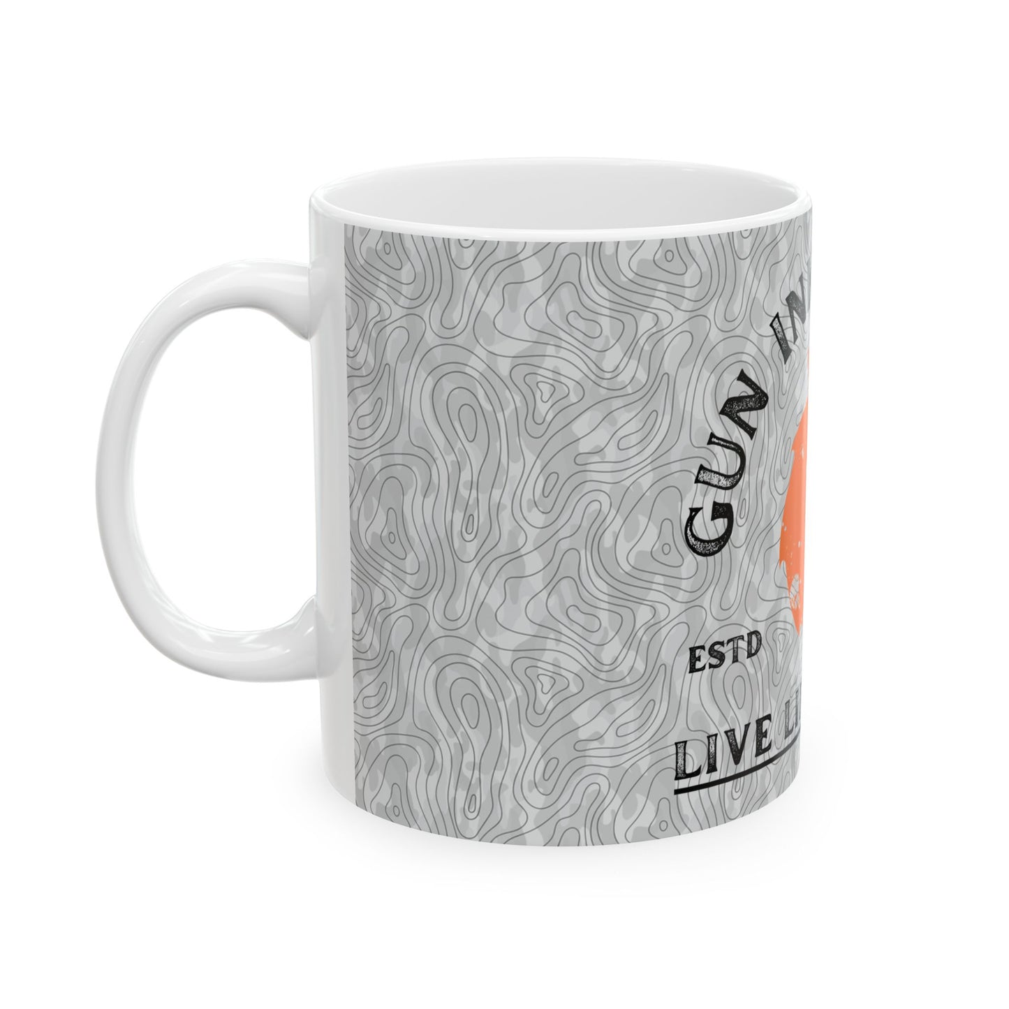 Ceramic Mug, (11oz, 15oz) - Light Topo Logo
