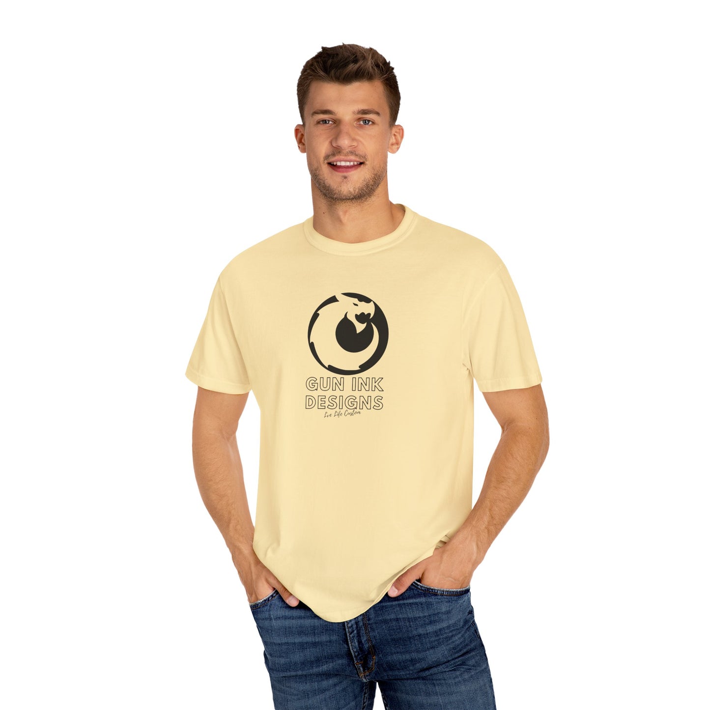 Garment-Dyed T-shirt - Black Circle Dragon