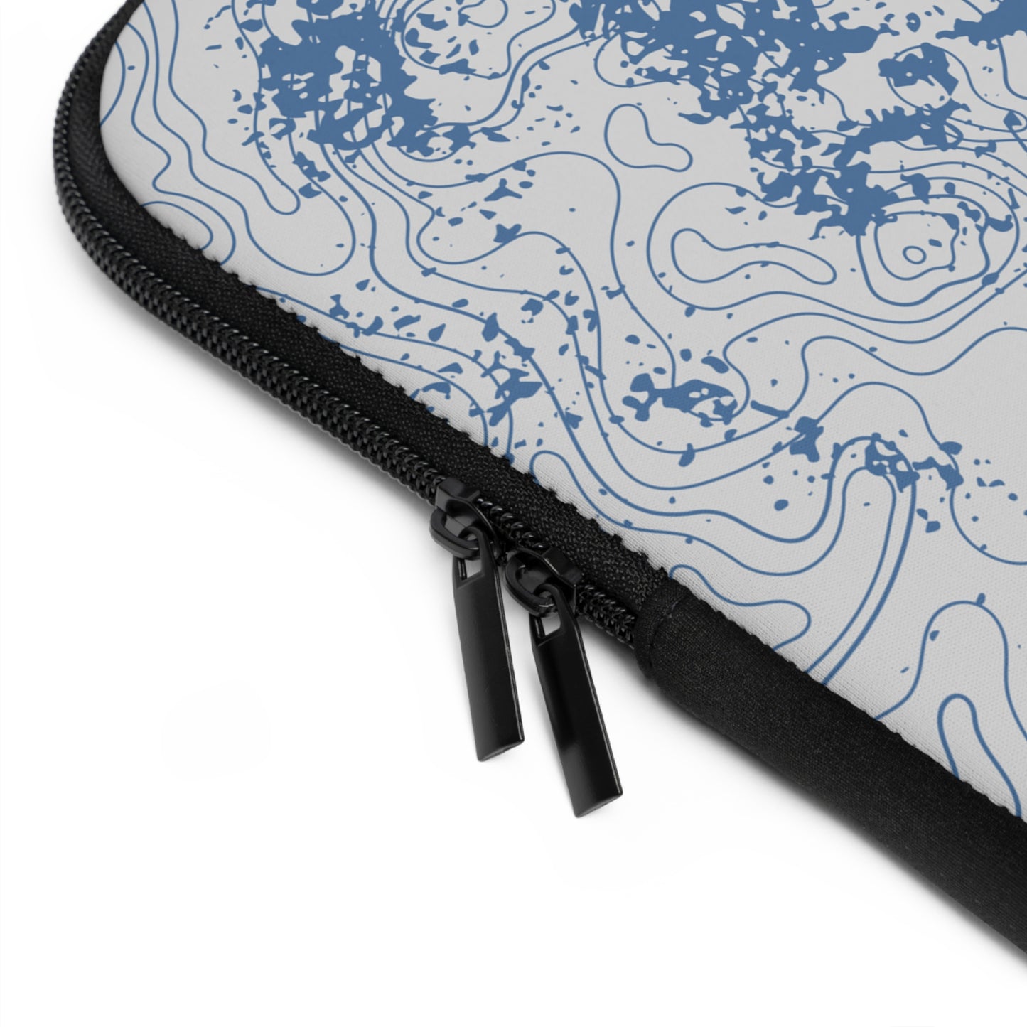 Abstract Blue Topo Laptop, iPad Sleeve, Stylish Computer Bag, Gift for College Students, Eco-Friendly Design