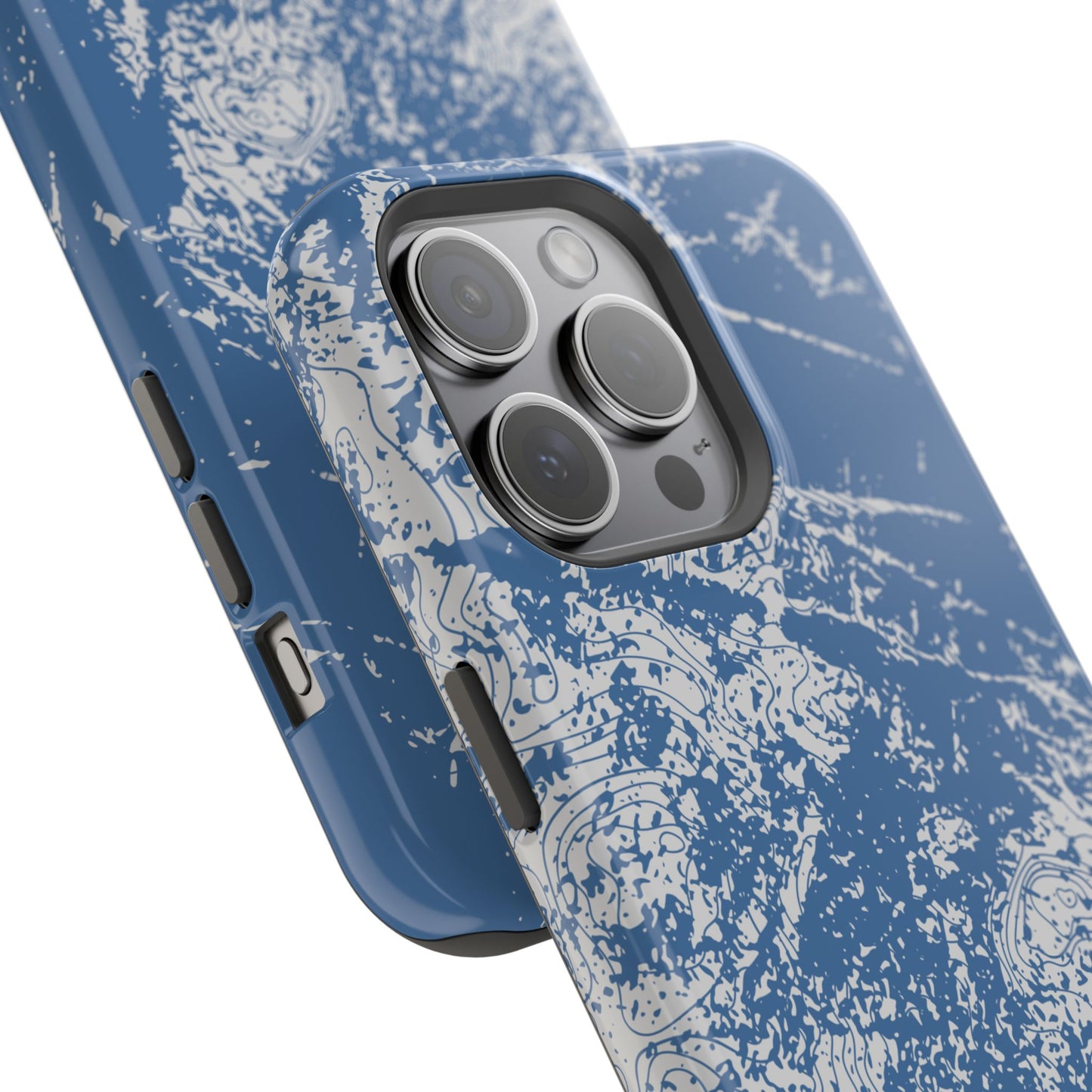 Magnetic Tough Phone Cases - Blue topo camo
