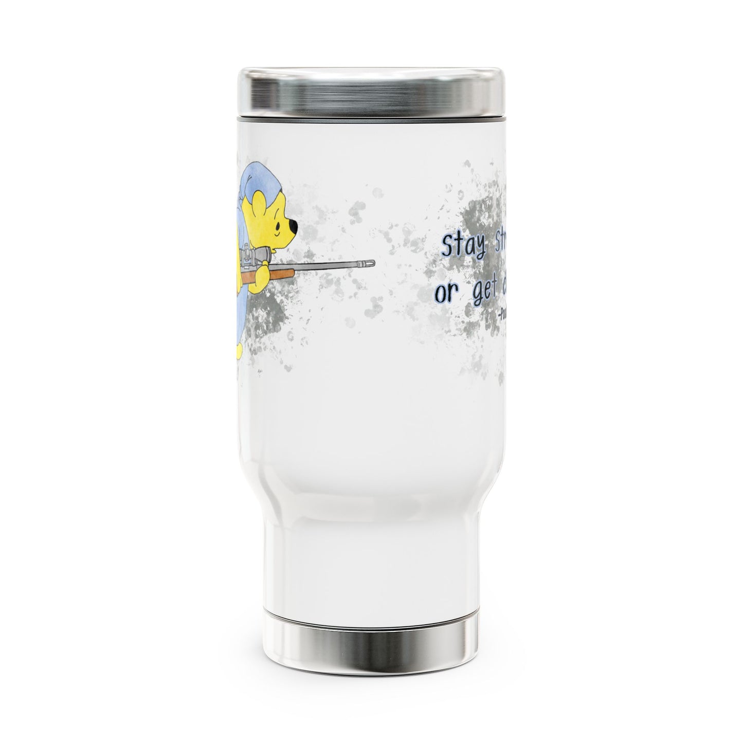Stainless Steel Travel Mug with Handle, 14oz - Stay Strapped