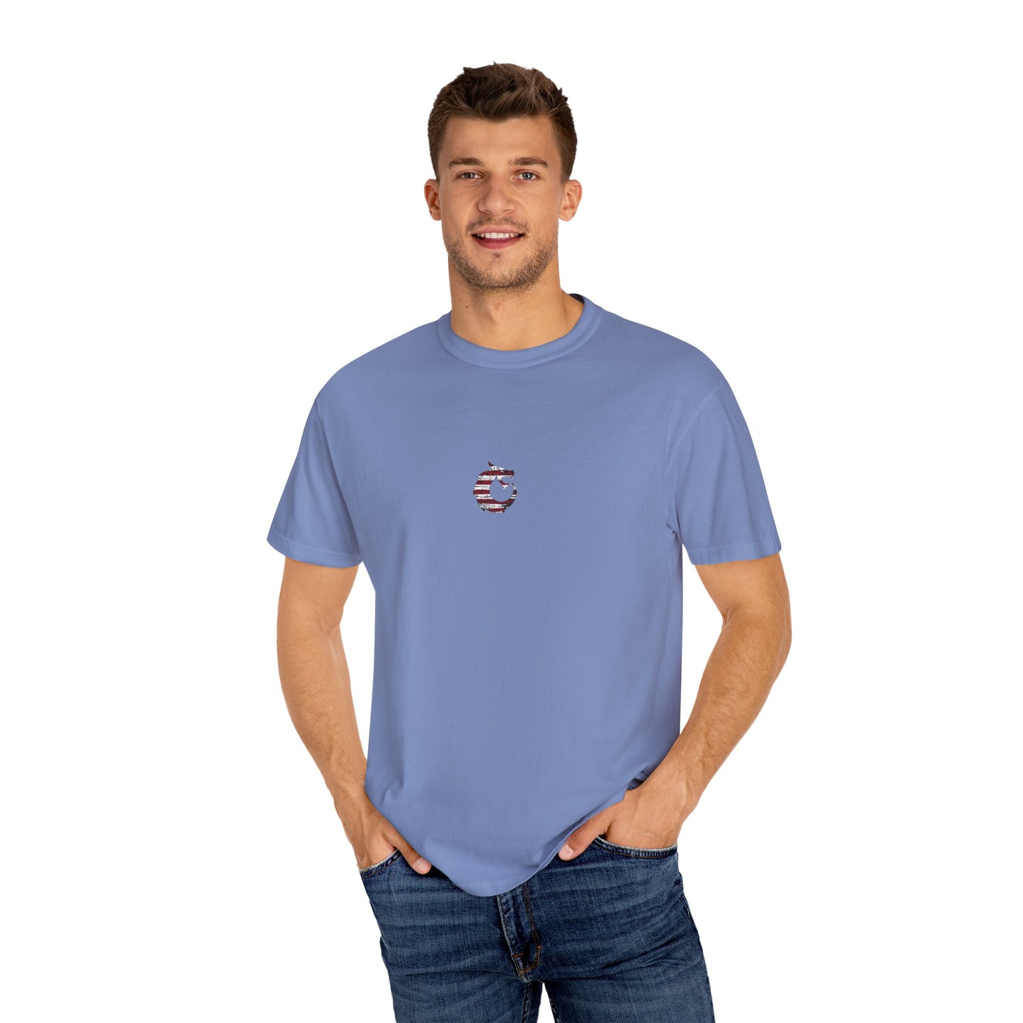 Garment-Dyed T-shirt - American Flag circle