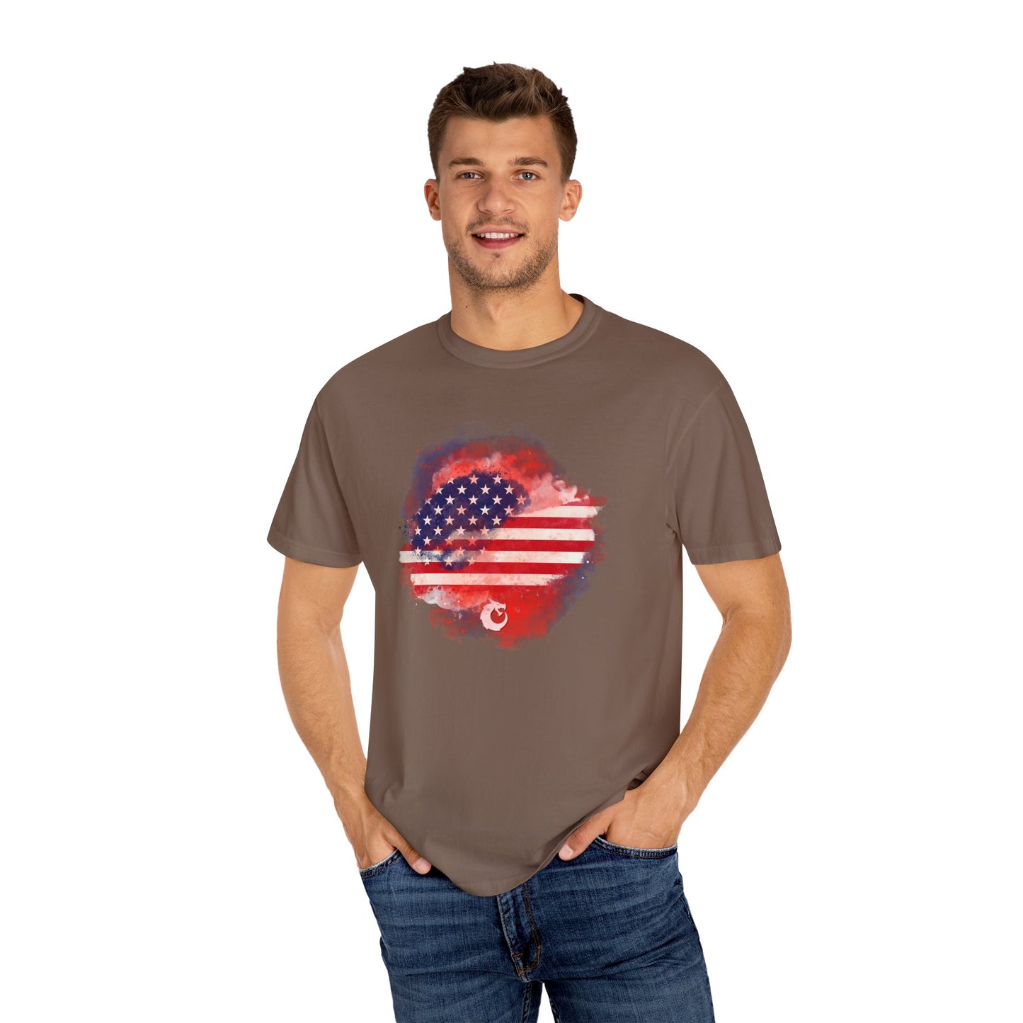 Garment-Dyed T-shirt - Watercolor Flag