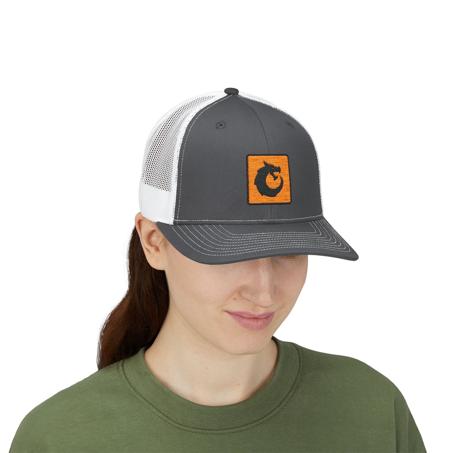 Snapback Trucker Cap - Orange Patch