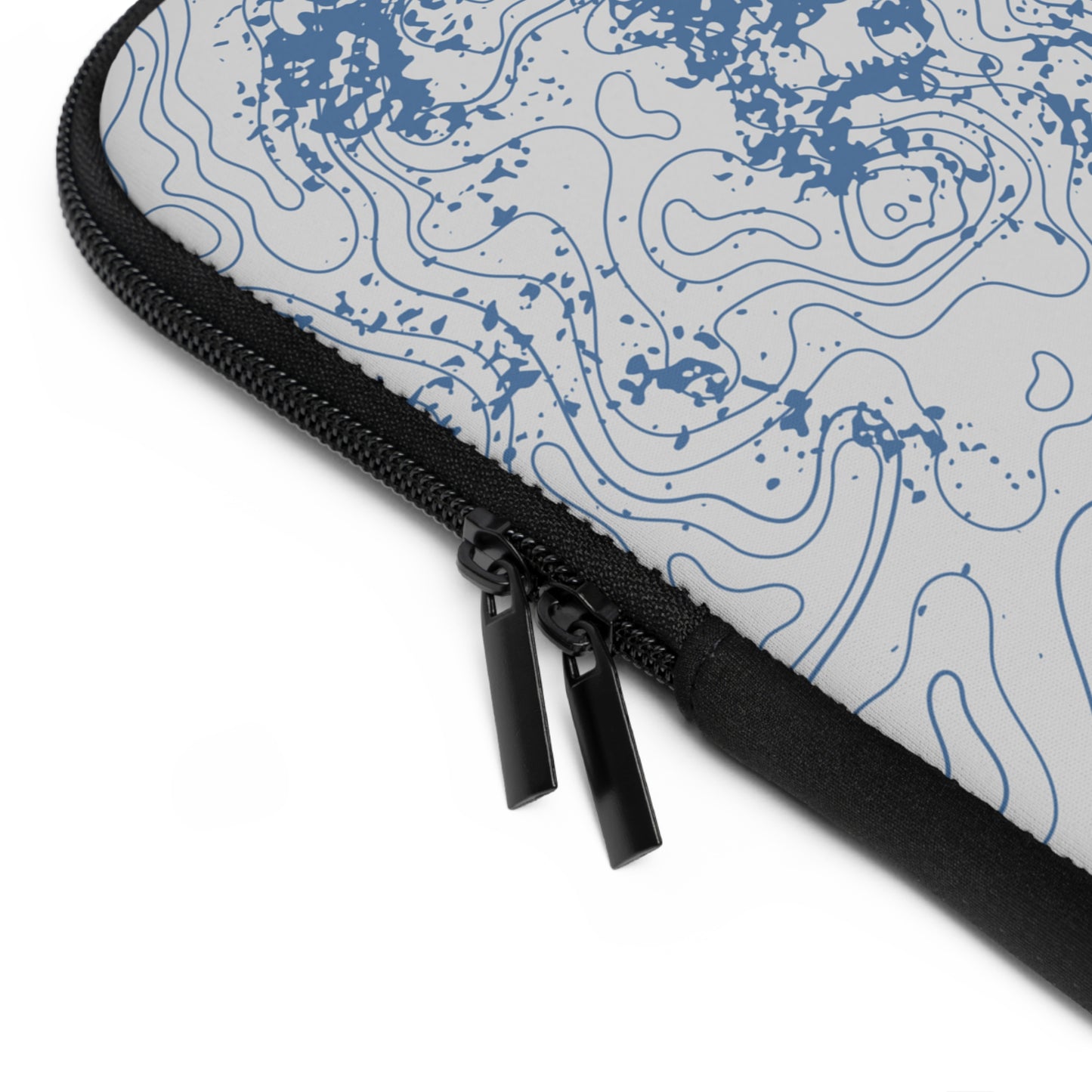 Abstract Blue Topo Laptop, iPad Sleeve, Stylish Computer Bag, Gift for College Students, Eco-Friendly Design