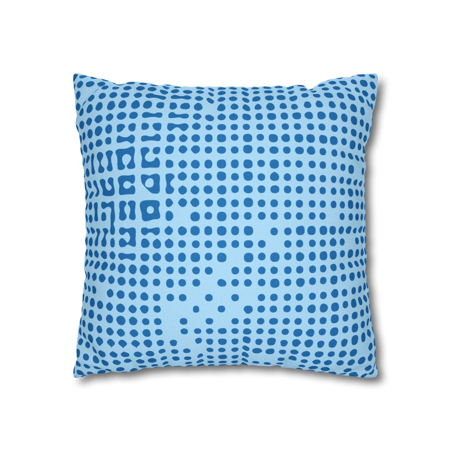 Spun Polyester Square Pillowcase - Blue Tech