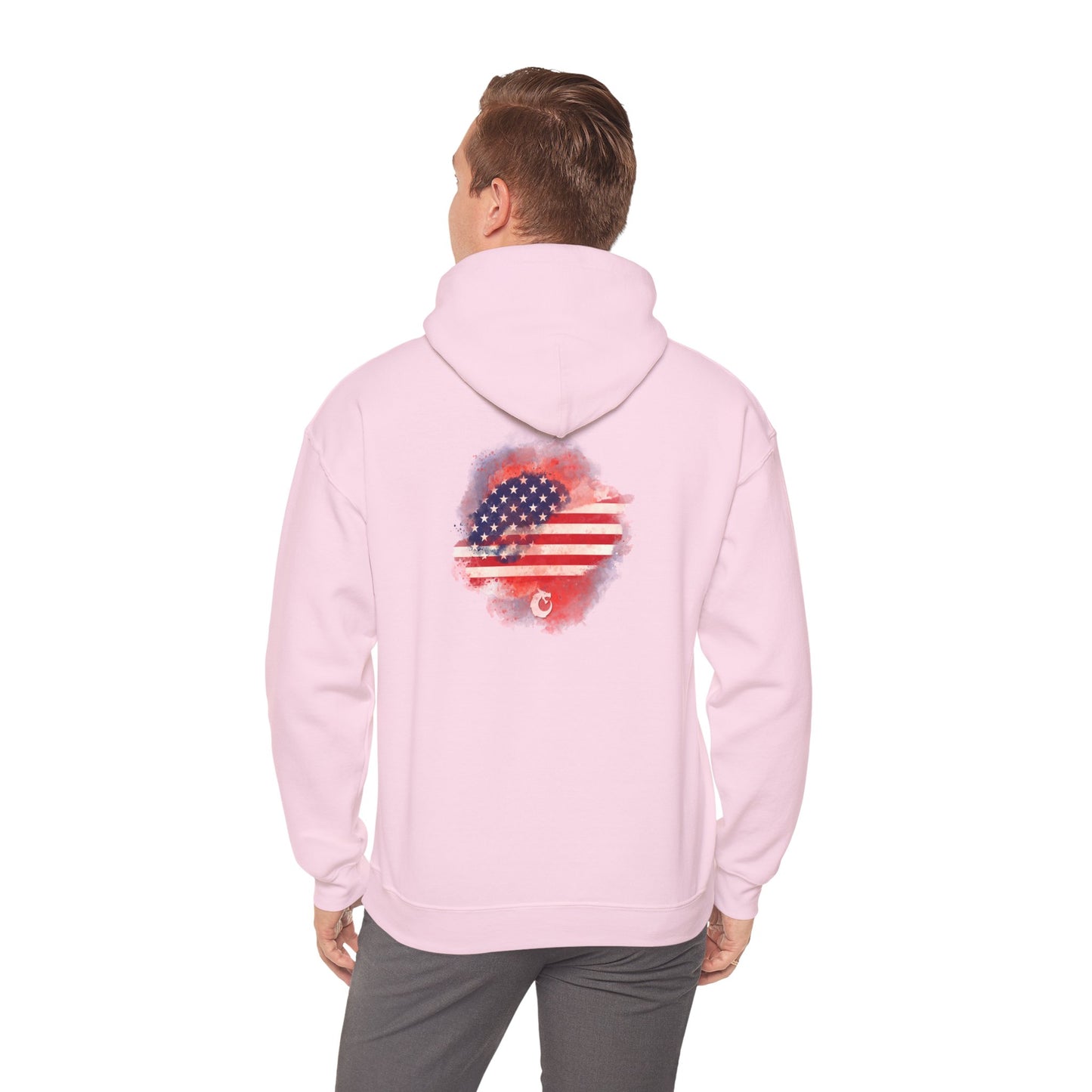 Heavy Blend™ Hooded Sweatshirt - Red Watercolor Flag