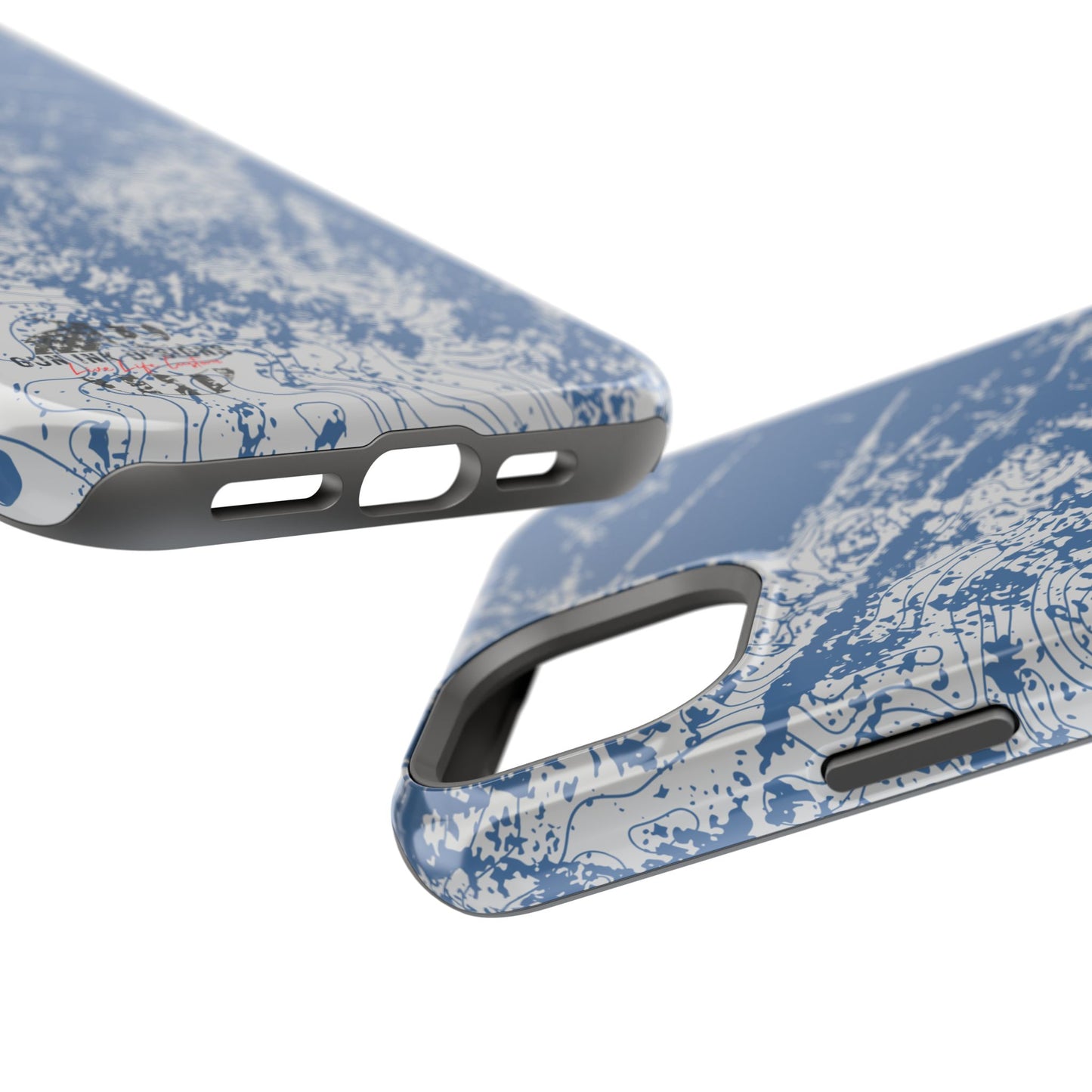 Magnetic Tough Phone Cases - Blue topo camo