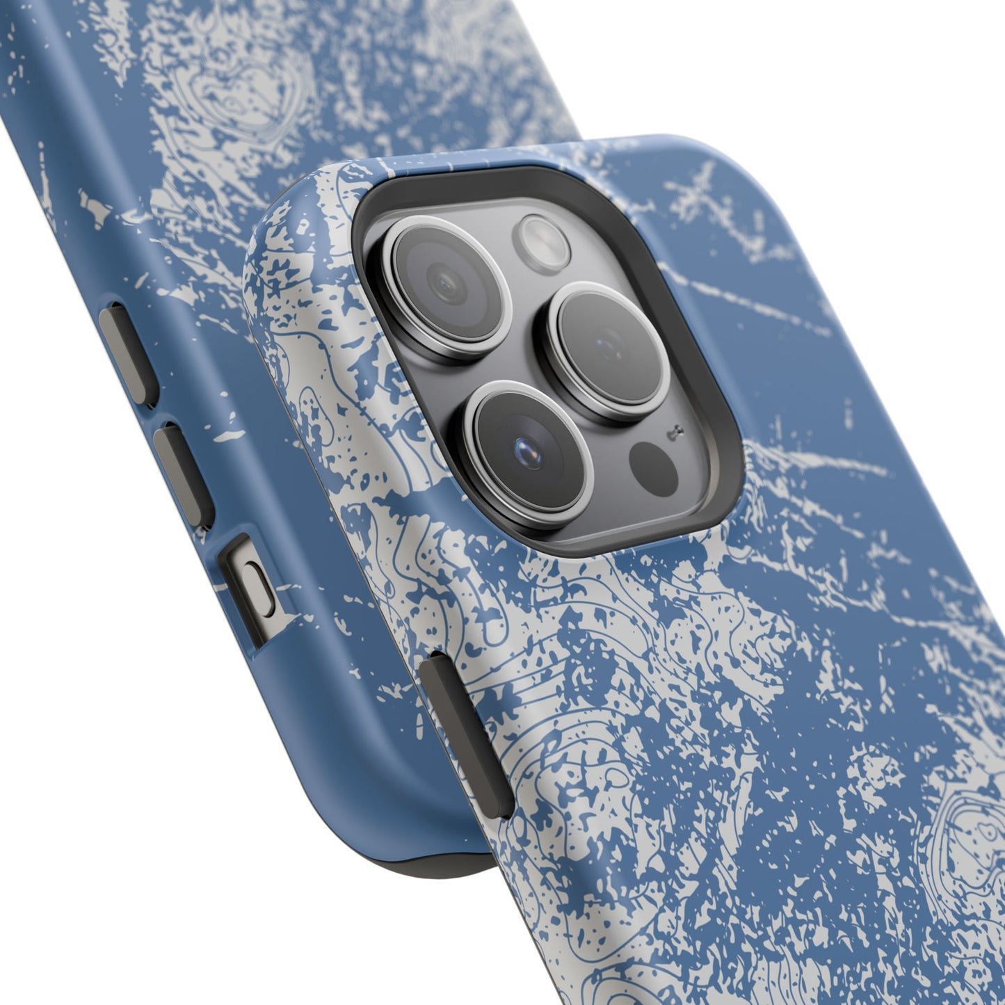 Magnetic Tough Phone Cases - Blue topo camo