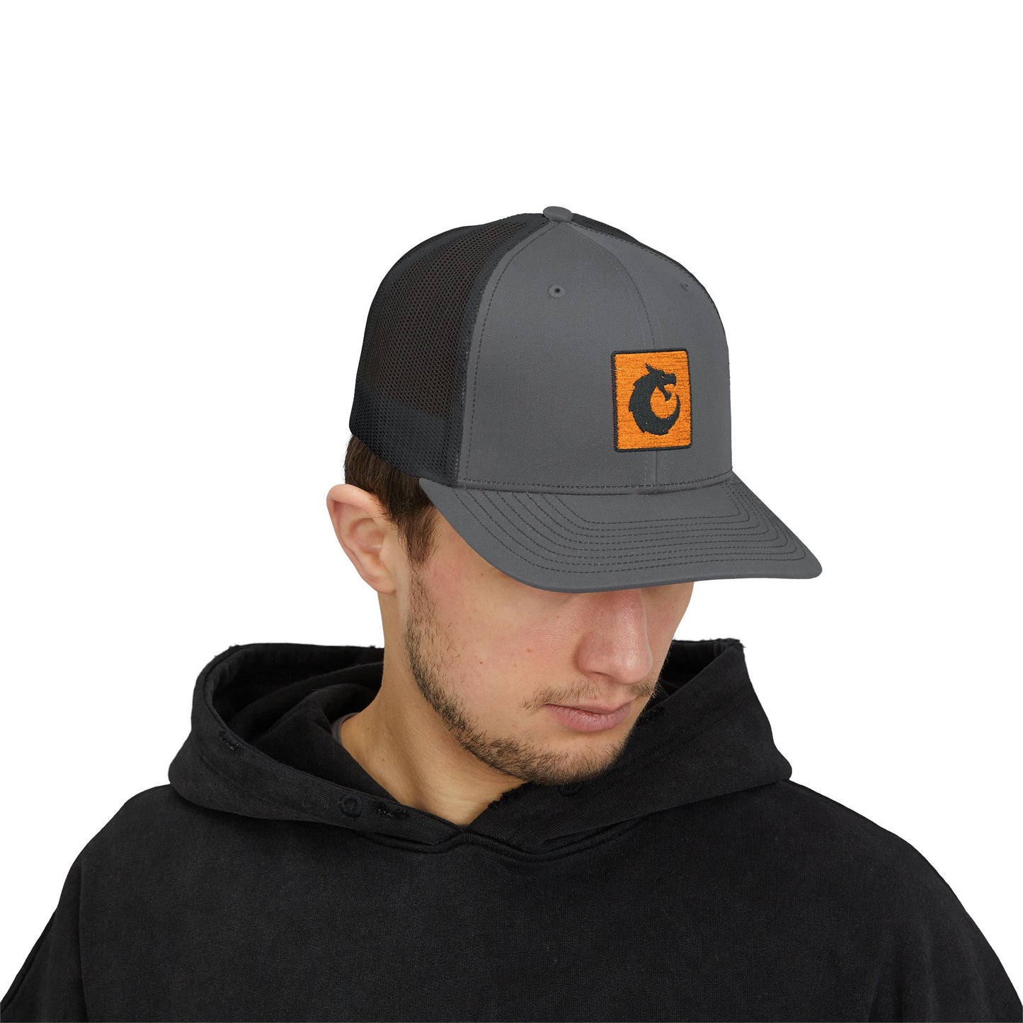 Snapback Trucker Cap - Orange Patch