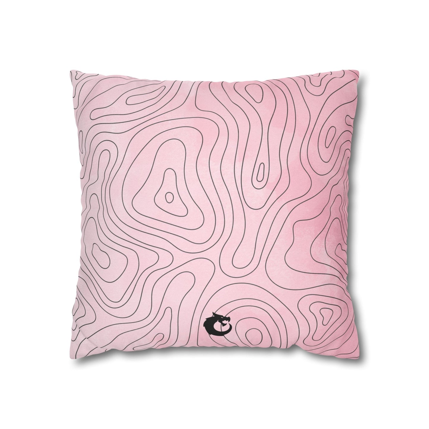 Spun Polyester Square Pillowcase - Pink Topo