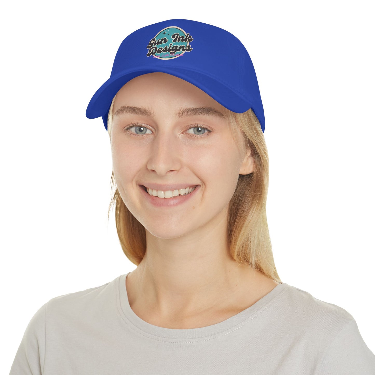 Low Profile Baseball Cap - Teal Circle