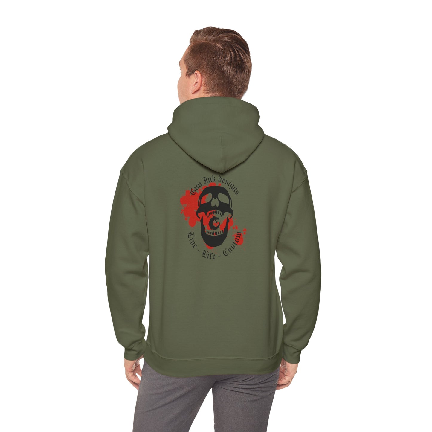 Heavy Blend™ Hooded Sweatshirt - GID Skull