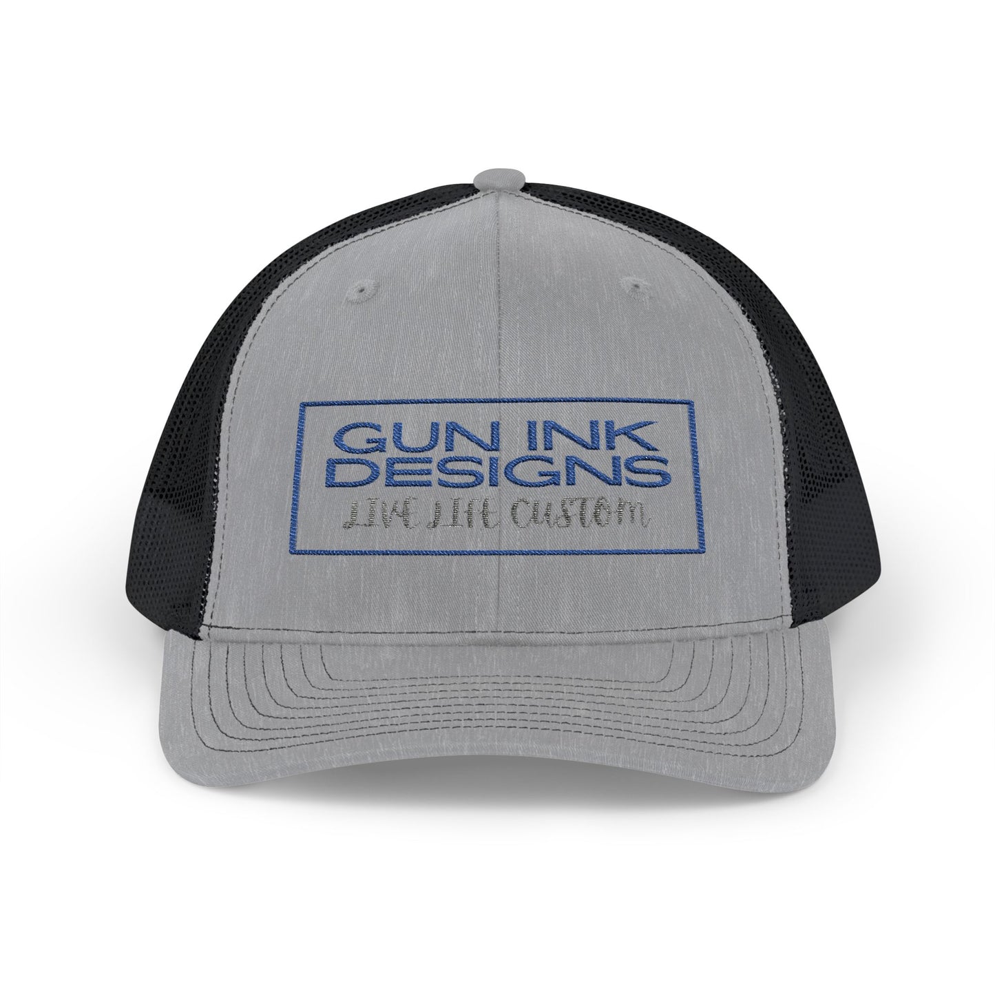 Snapback Trucker Cap - Blue and Gray Rectangle