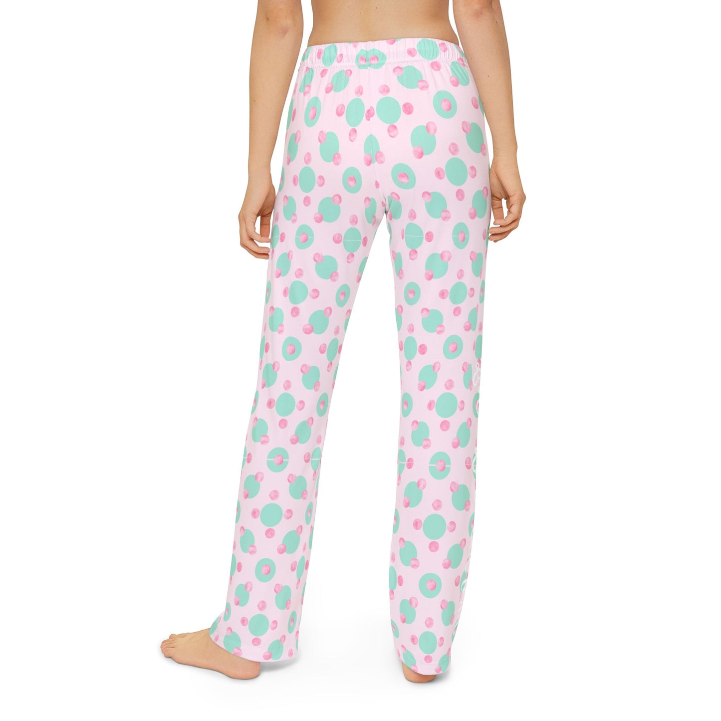 Kids Pajama Pants - Pink and Green dots