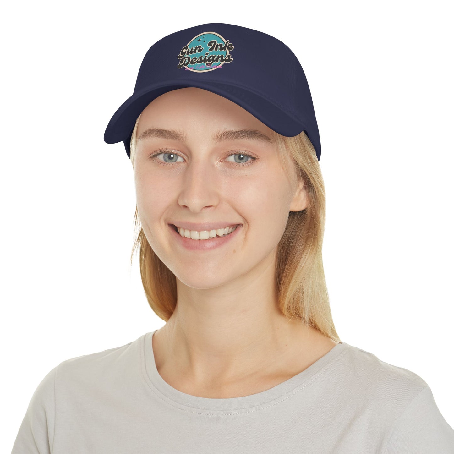 Low Profile Baseball Cap - Teal Circle