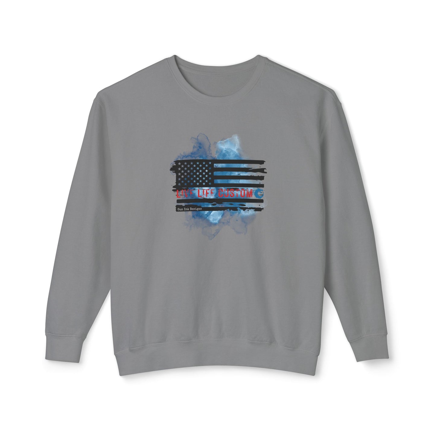 Lightweight Crewneck Sweatshirt - Water Color Flag