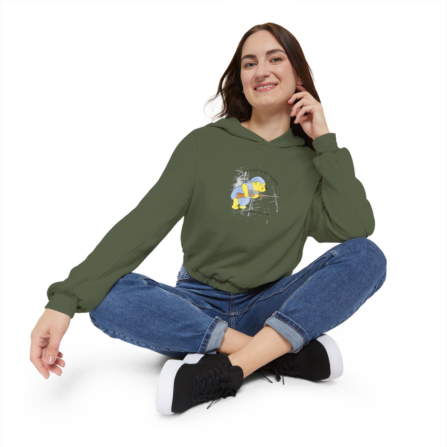 Women's Cinched Bottom Hoodie - Stay strapped