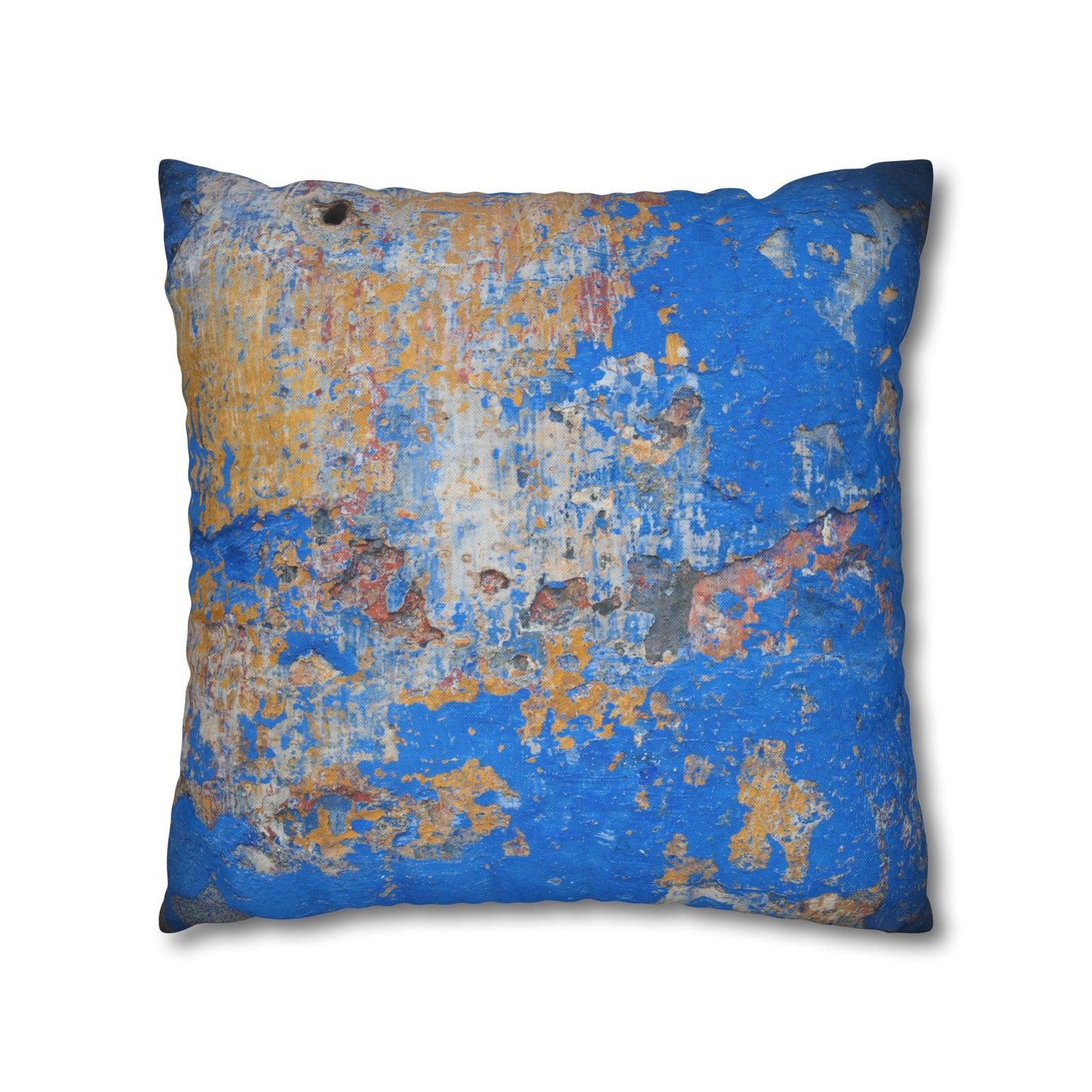 Spun Polyester Square Pillowcase - Blue Wall