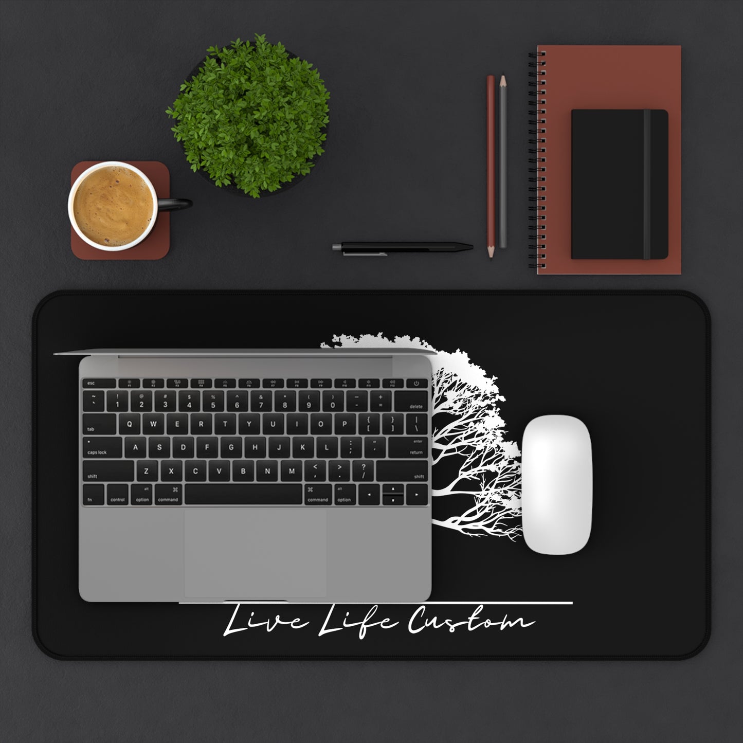 Desk Mat - White Tree